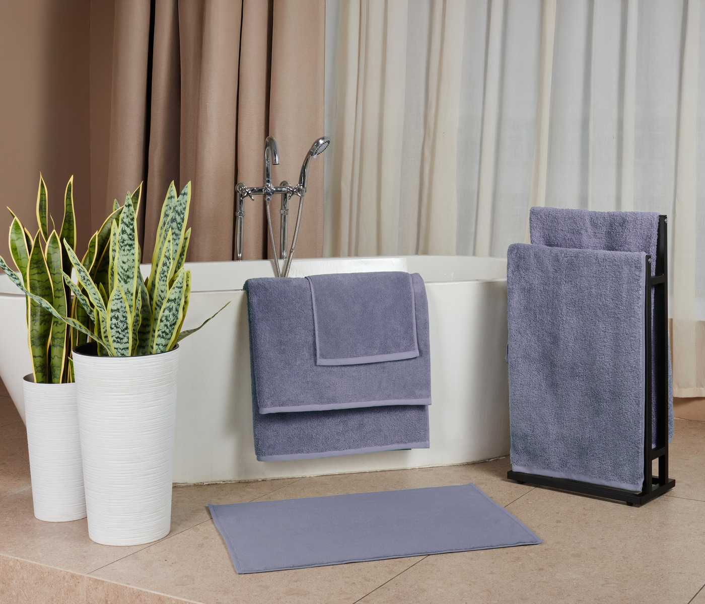 Коврик для ног махровый IDEAL (фиолетовый) - фото 2