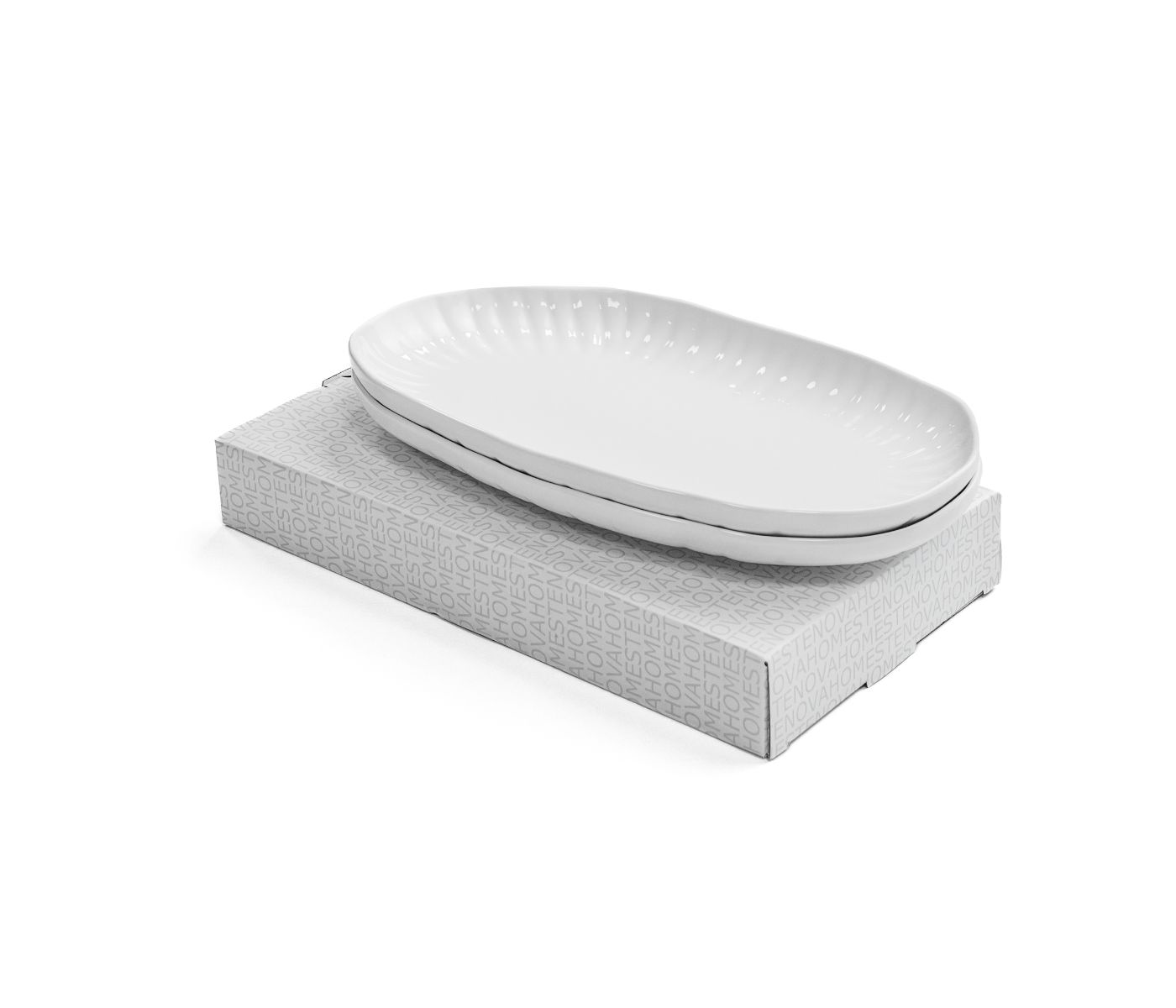 Набор блюд сервировочных LOTUS (маленькие, белые, 2 шт) - фото 2