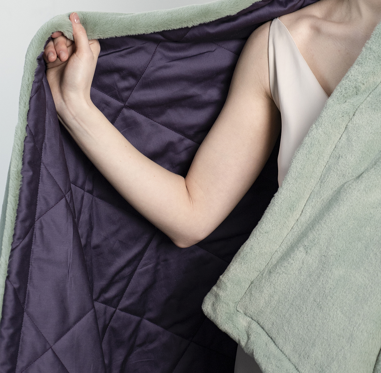 Плед меховой OLIVE GREEN - фото 3