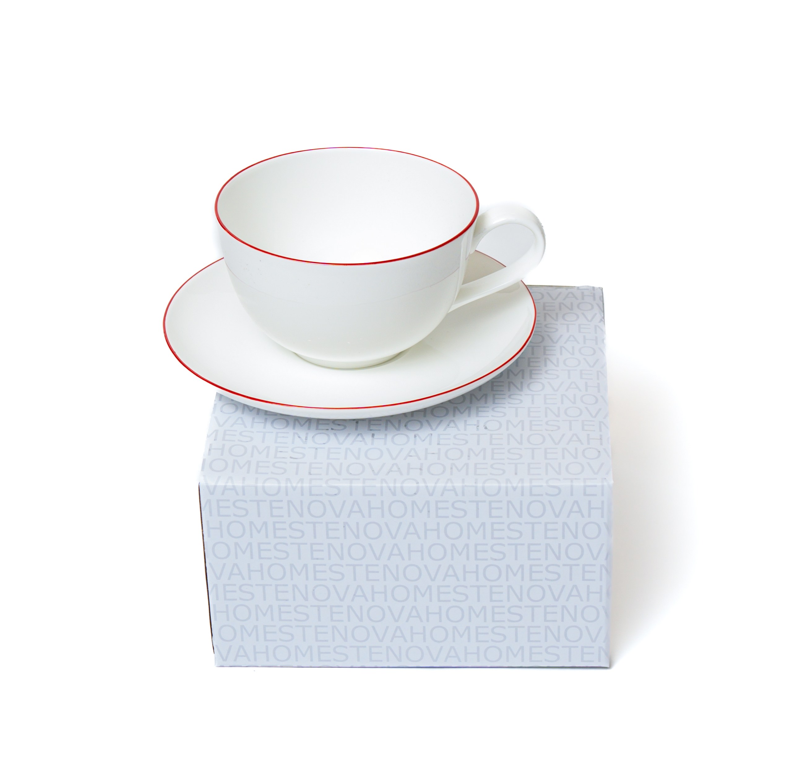 Чайная пара SYMBOL (белый с красным кантом, 1 шт) - фото 3