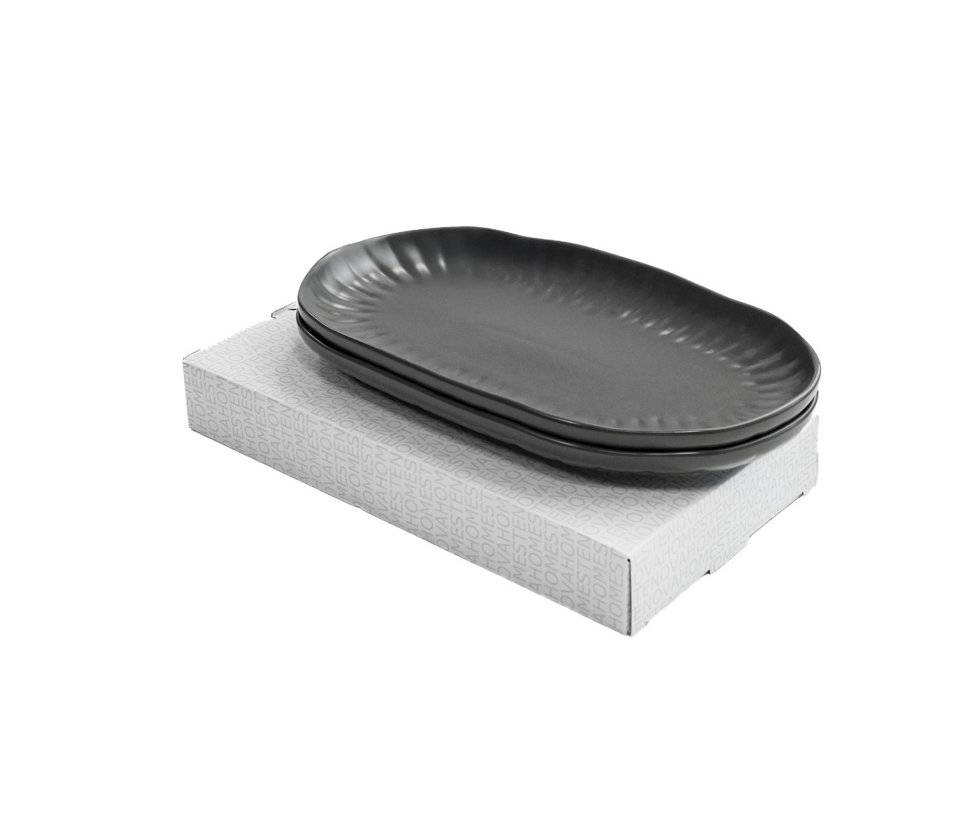 Набор блюд сервировочных LOTUS  (маленькие, графитовые, 2 шт) - фото 2