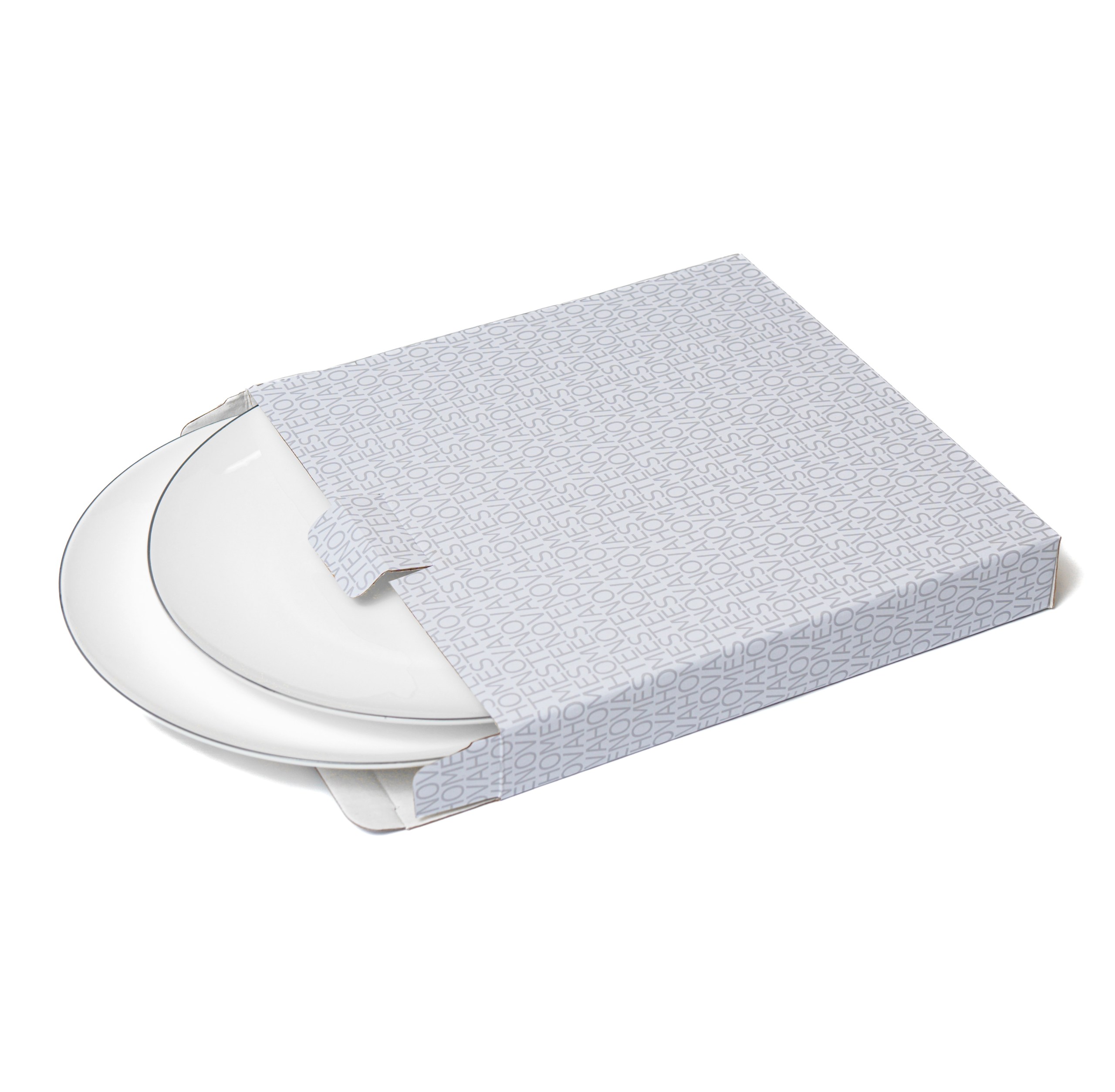 Набор тарелок обеденных SYMBOL (белый с серым кантом, 2 шт) - фото 3