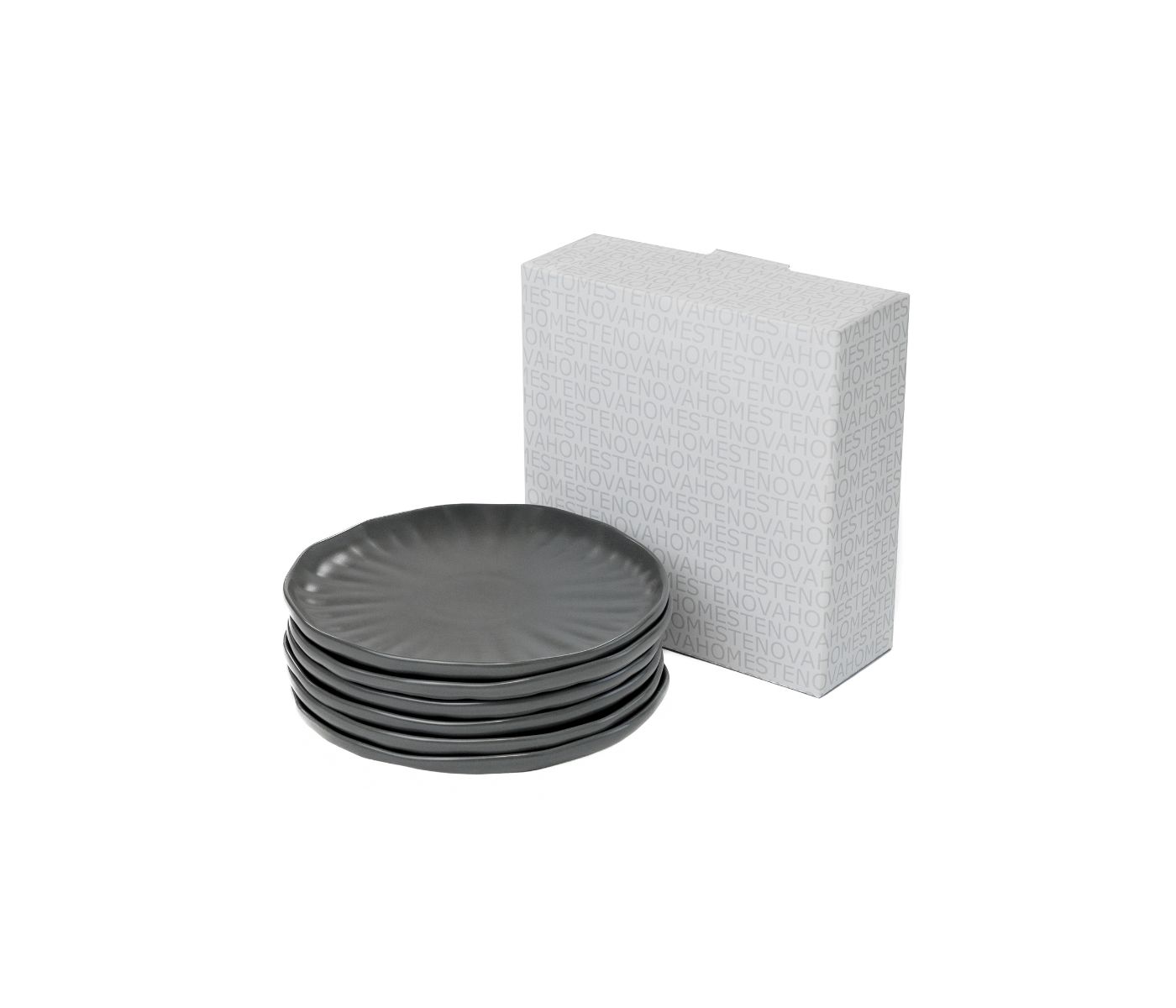 Набор тарелок десертных LOTUS (графитовый, 6 шт) - фото 2