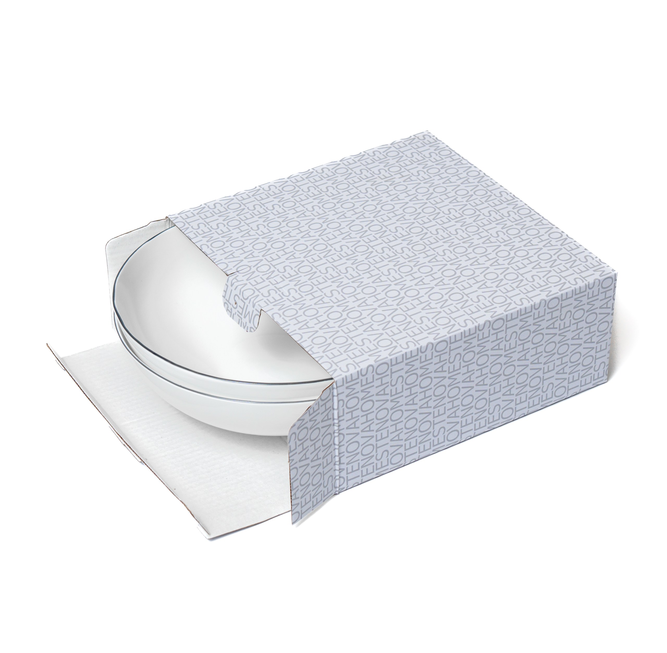 Набор глубоких тарелок SYMBOL (белый с серым кантом, 2 шт) - фото 3