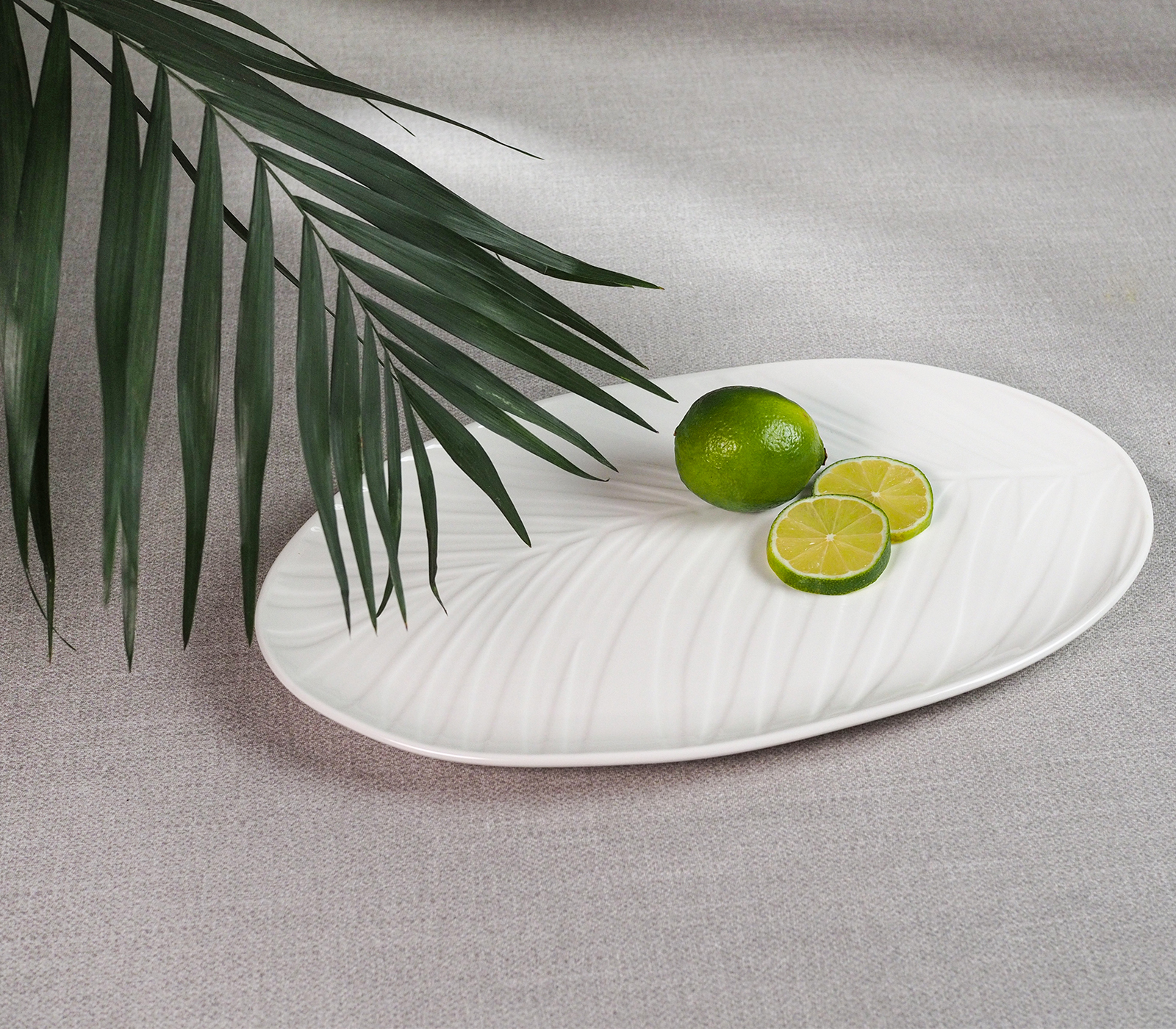 Блюдо сервировочное BALI (белое, большое, 1 шт) - фото 1