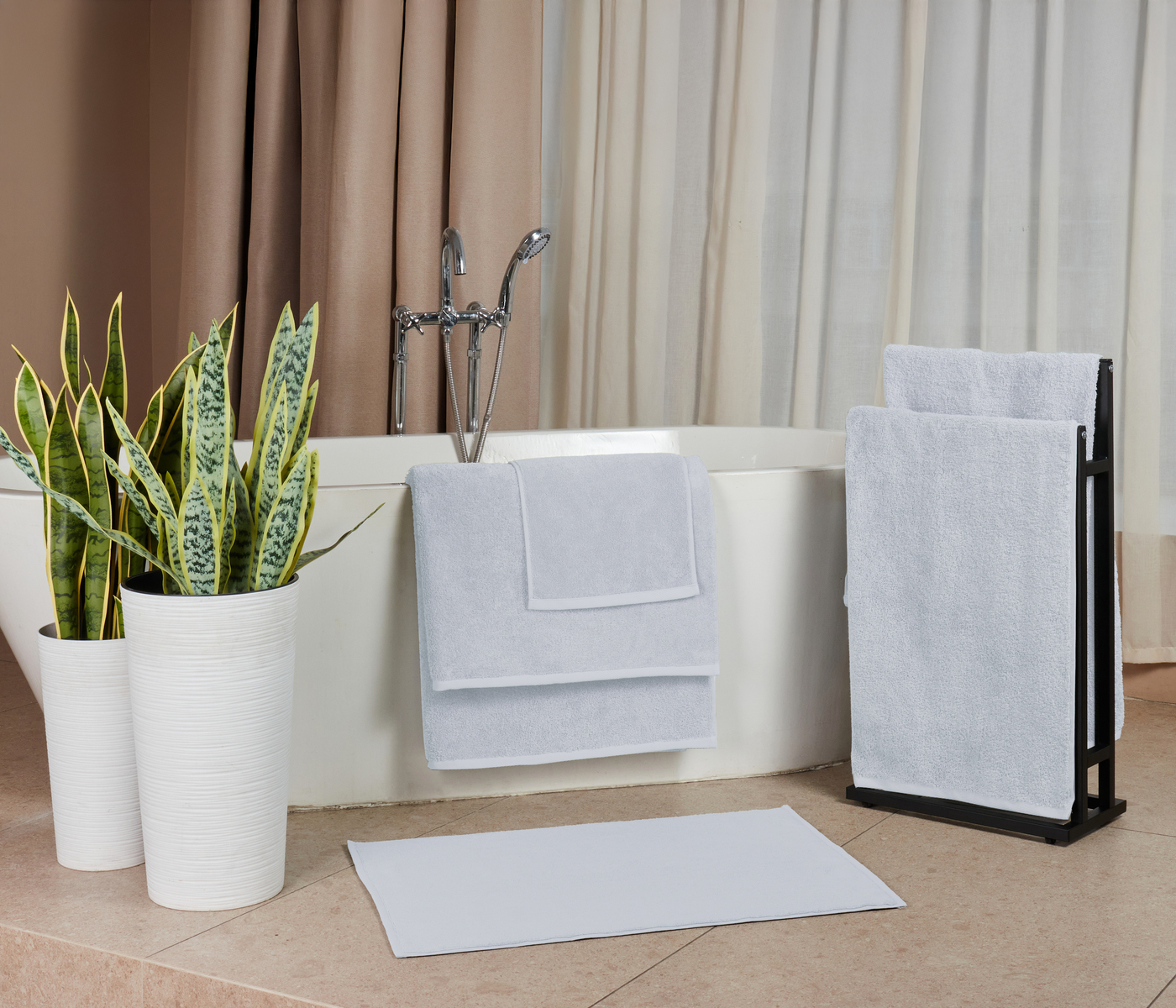 Коврик для ног махровый IDEAL (серо-голубой) - фото 2