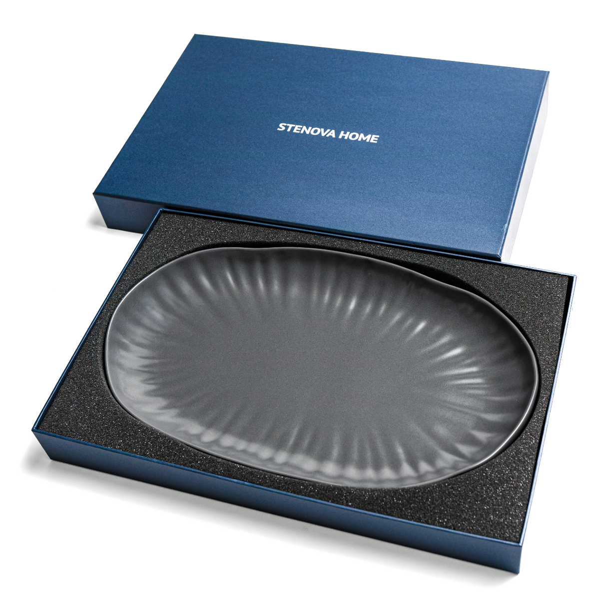 Блюдо сервировочное LOTUS большое (графитовое, большое 1 шт) - фото 3