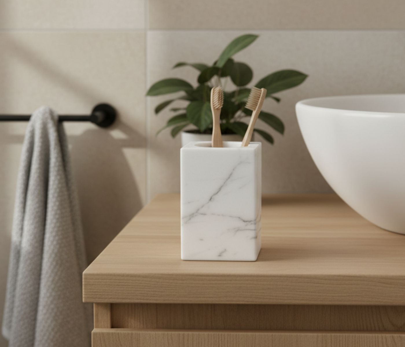 Стакан для зубных щеток ALICANTE / АЛИКАНТЕ белый - фото 1