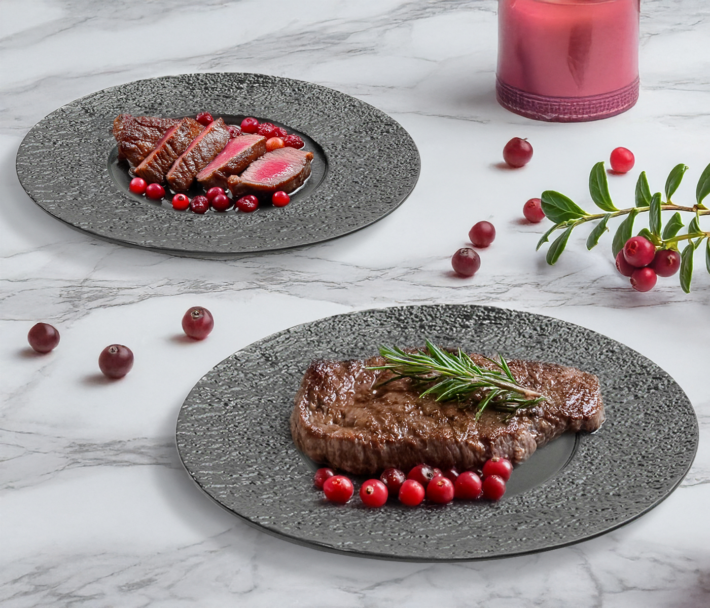 Набор тарелок обеденных LAVA (чёрный, 2 шт) - фото 1