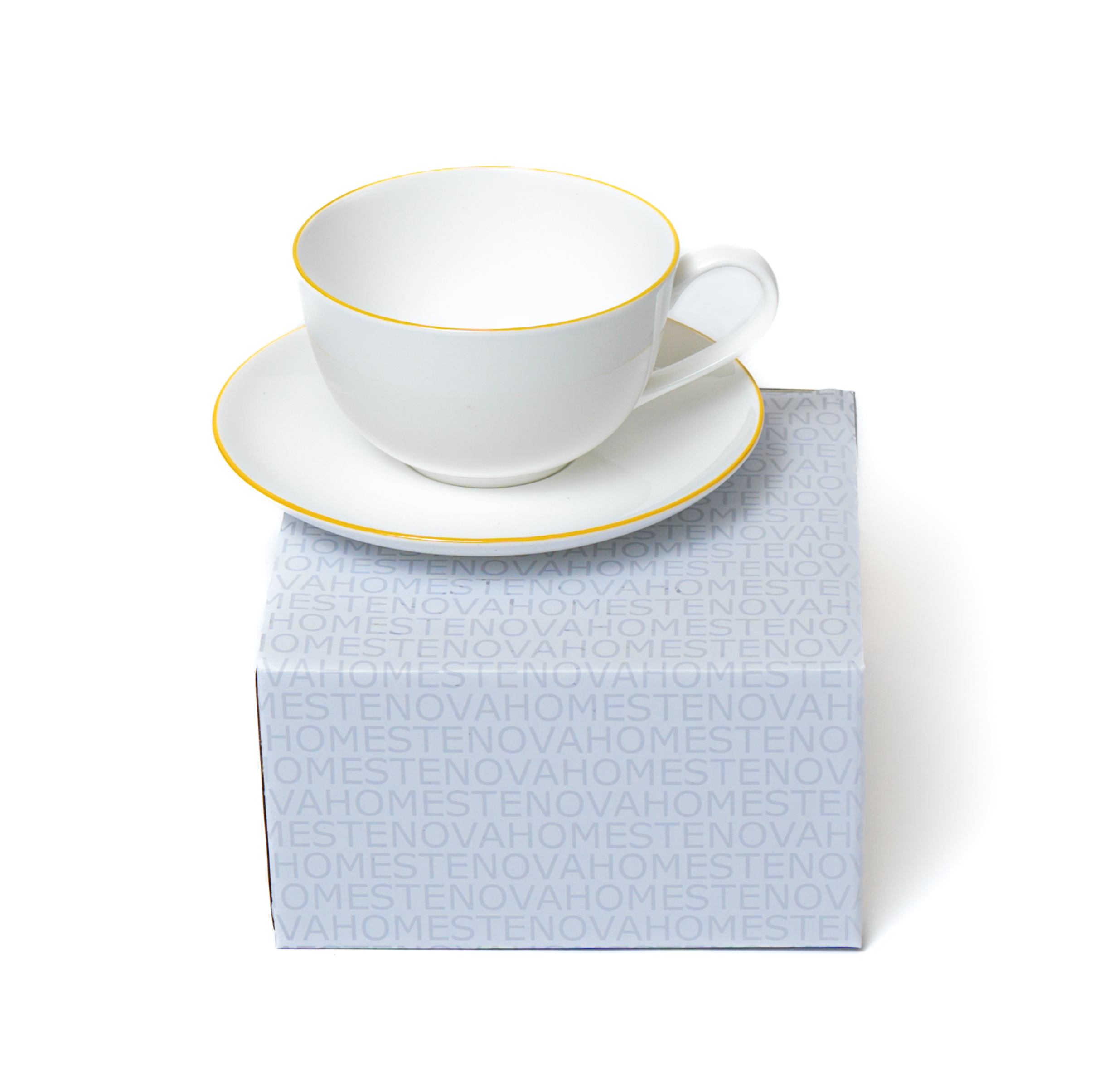 Чайная пара SYMBOL (белый с желтым кантом, 1 шт) - фото 3