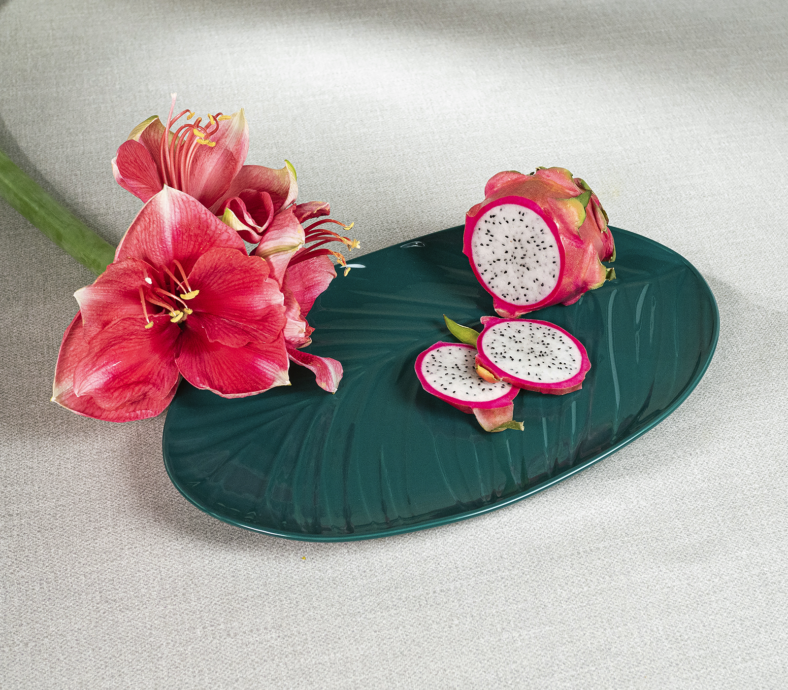 Блюдо сервировочное BALI (зеленое, большое, 1 шт) - фото 1