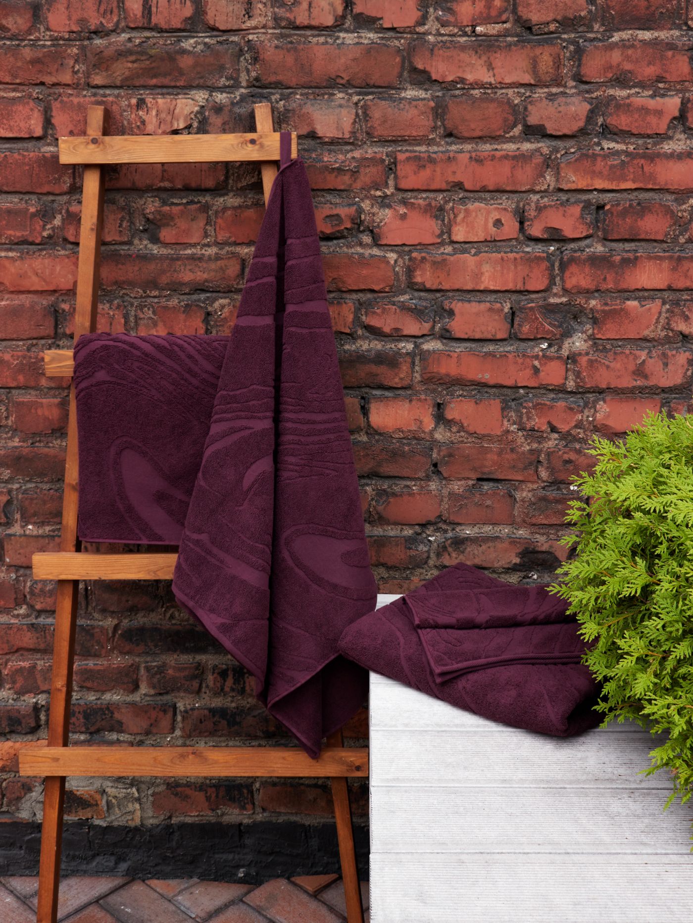 Полотенце махровое SICILIA (вишневый) - фото 2