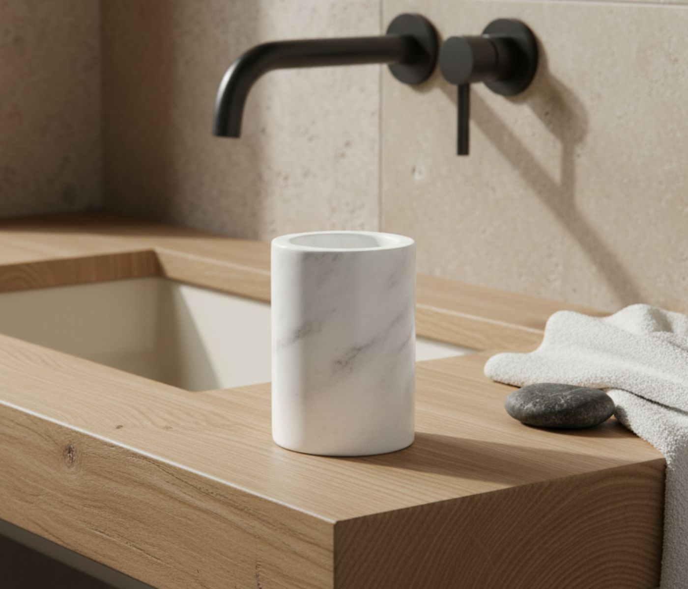 Стакан для зубных щеток MARFIL / МАРФИЛ белый - фото 1