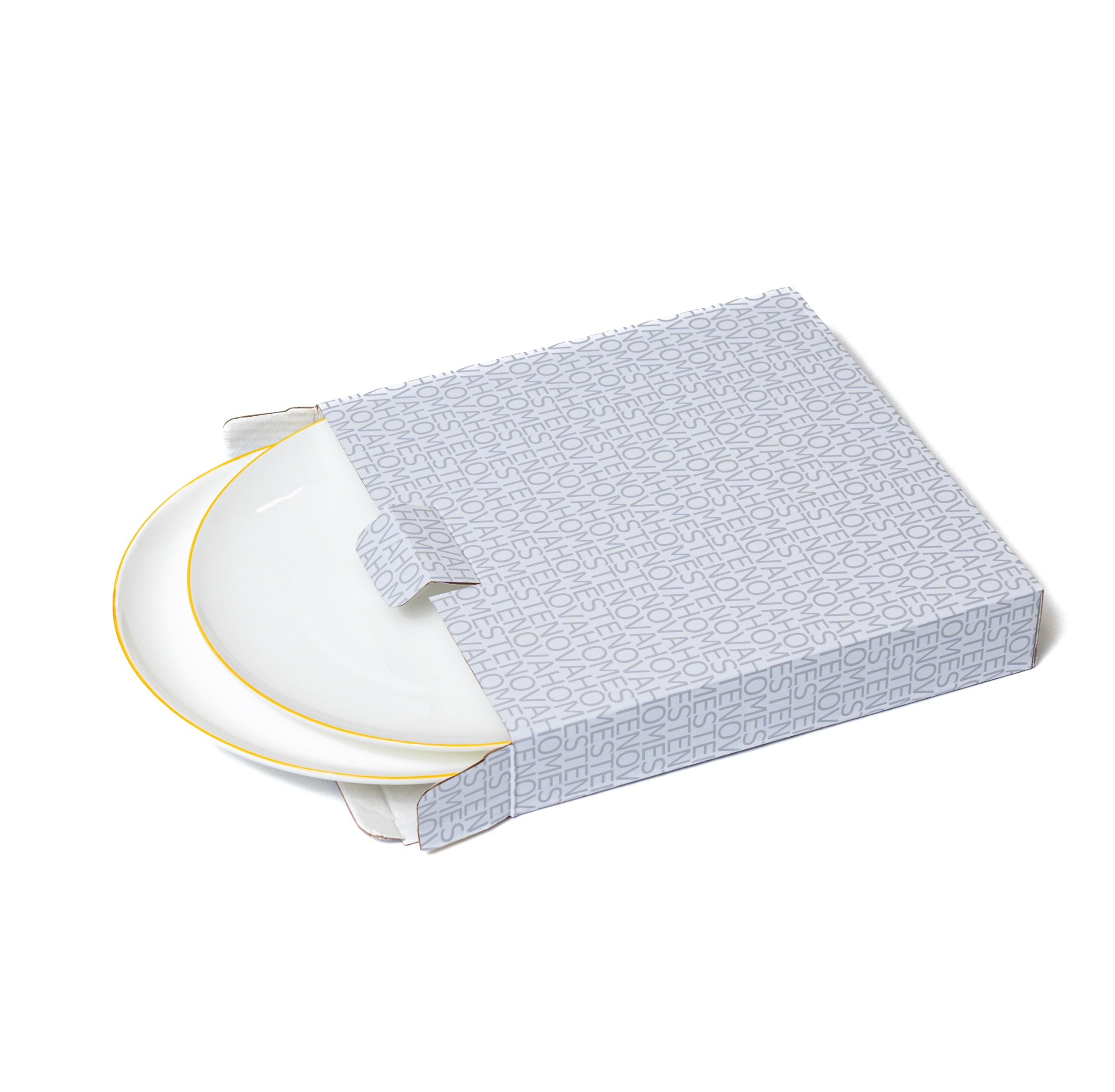 Набор тарелок закусочных SYMBOL (белый с желтым кантом, 2 шт) - фото 3