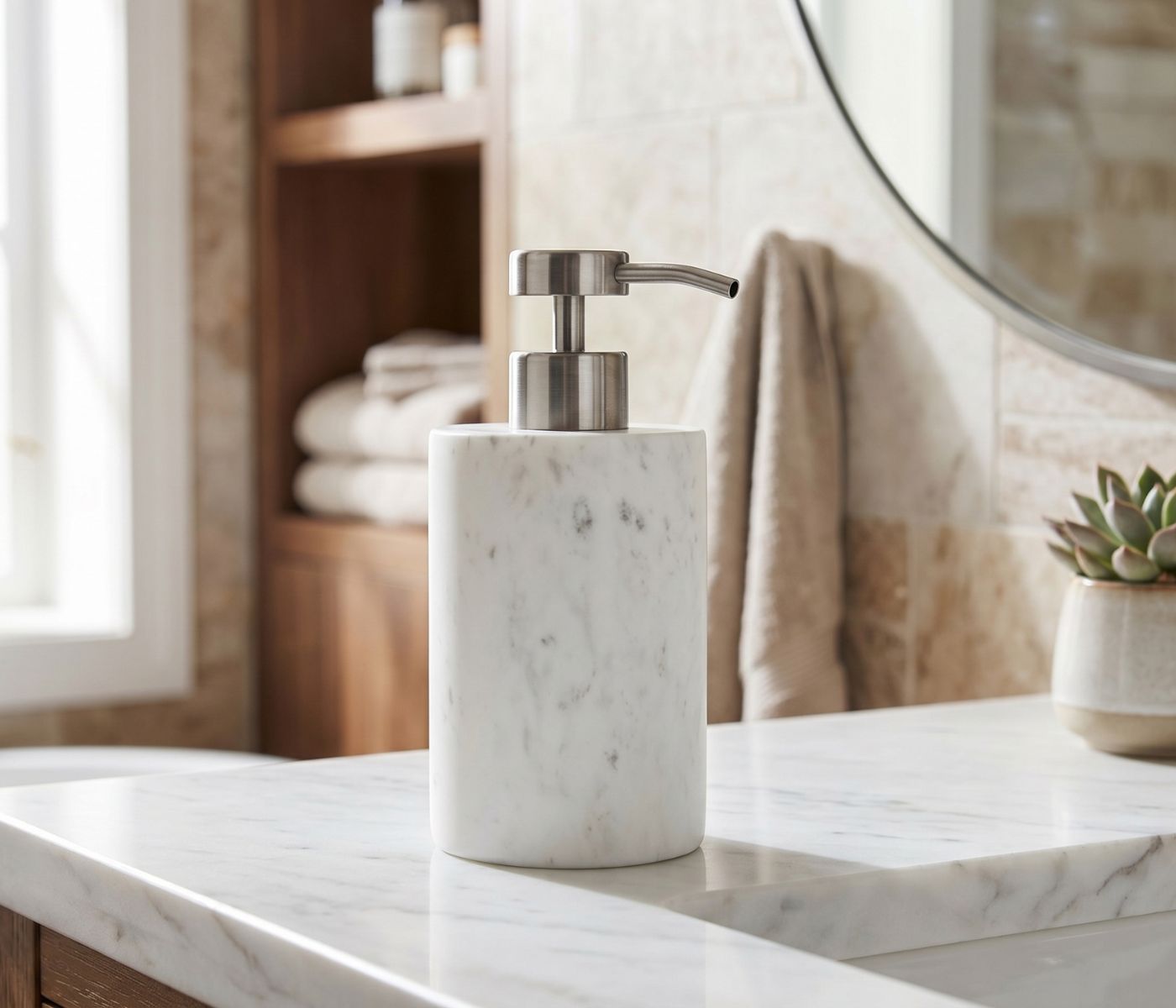 Дозатор для жидкого мыла/лосьона MARFIL / МАРФИЛ белый - фото 1