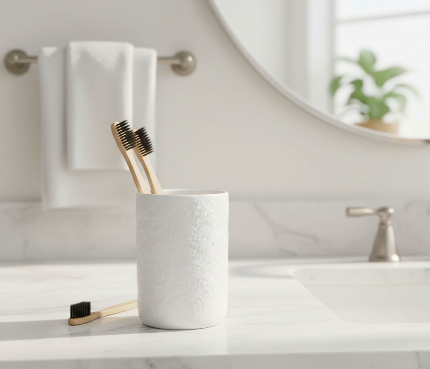 Стакан для зубных щеток LAVA / ЛАВА белый - фото 1