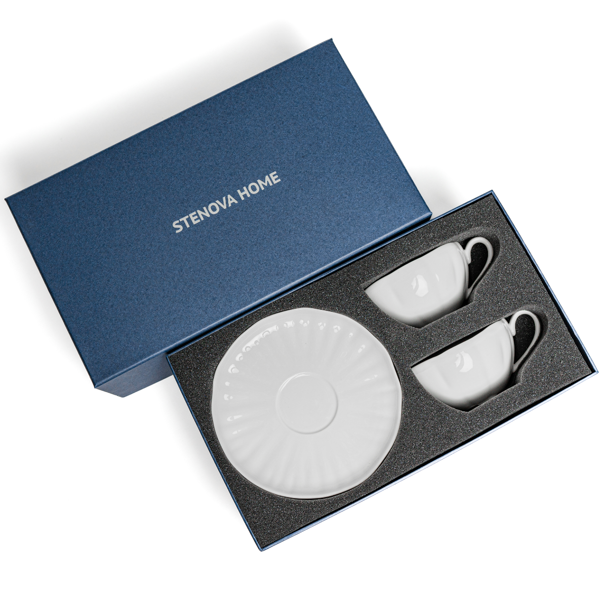 Подарочный набор чайных пар LOTUS (белый) - фото 4