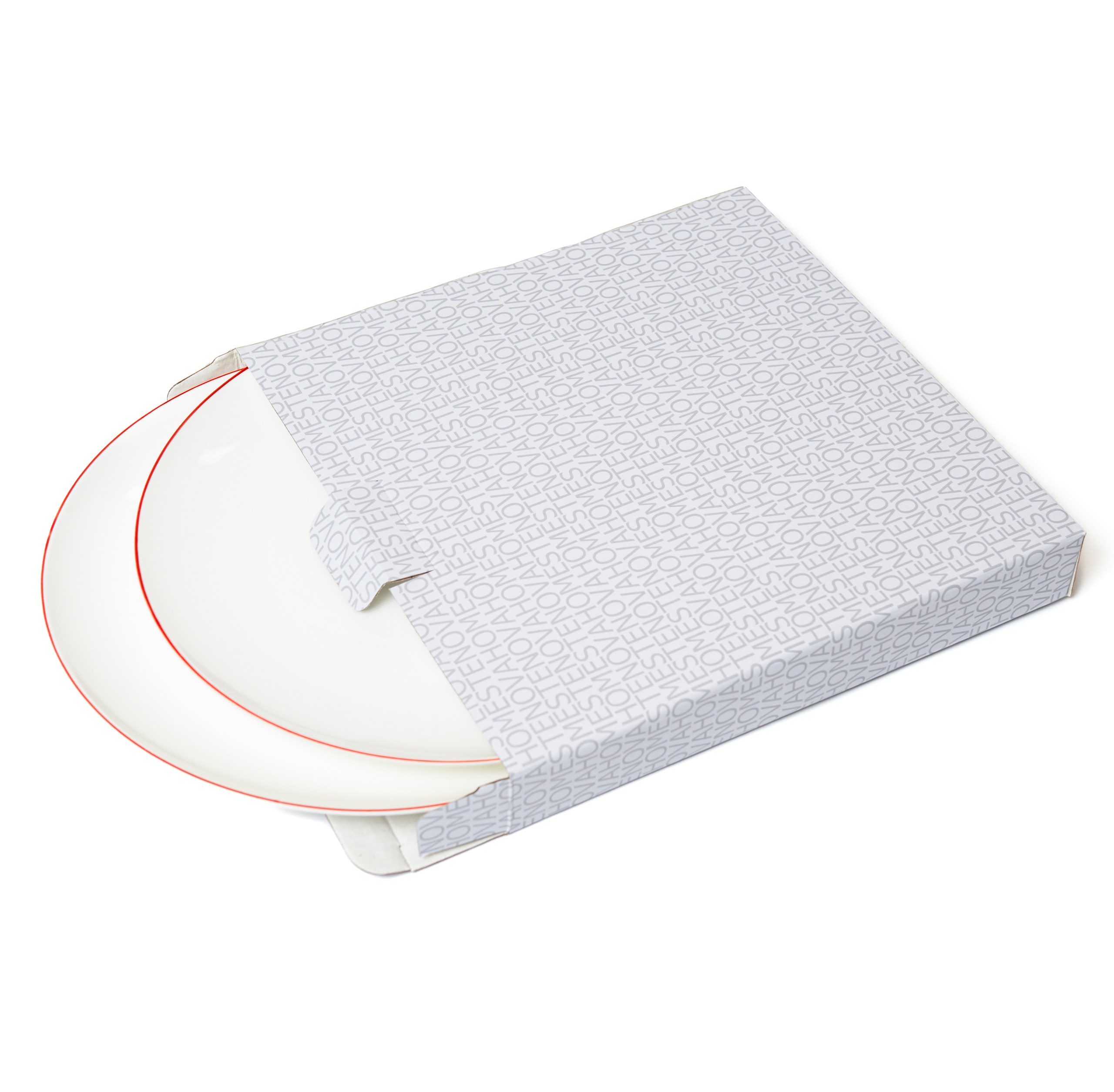 Набор тарелок обеденных SYMBOL (белый с красным кантом, 2 шт) - фото 3