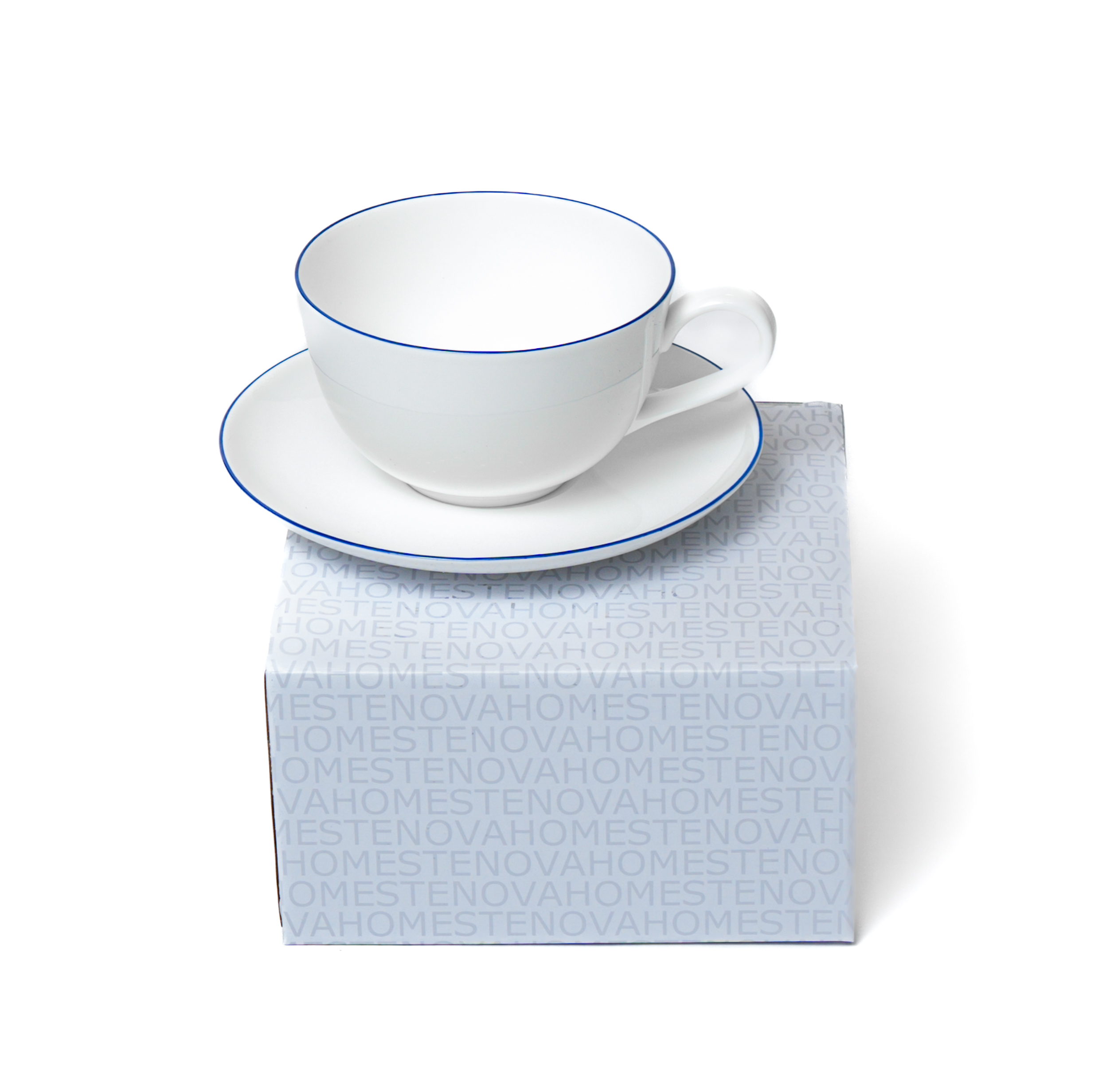 Чайная пара SYMBOL (белый с синим кантом, 1 шт) - фото 3