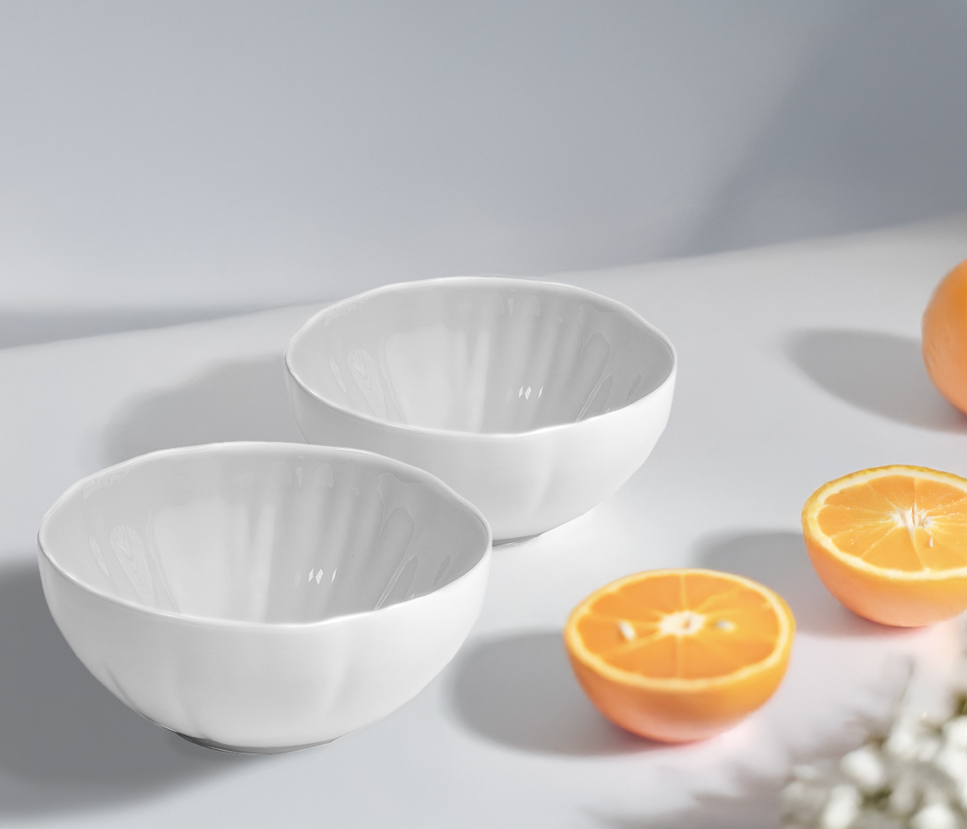 Набор салатников LOTUS  (маленькие, белые, 2 шт) - фото 1