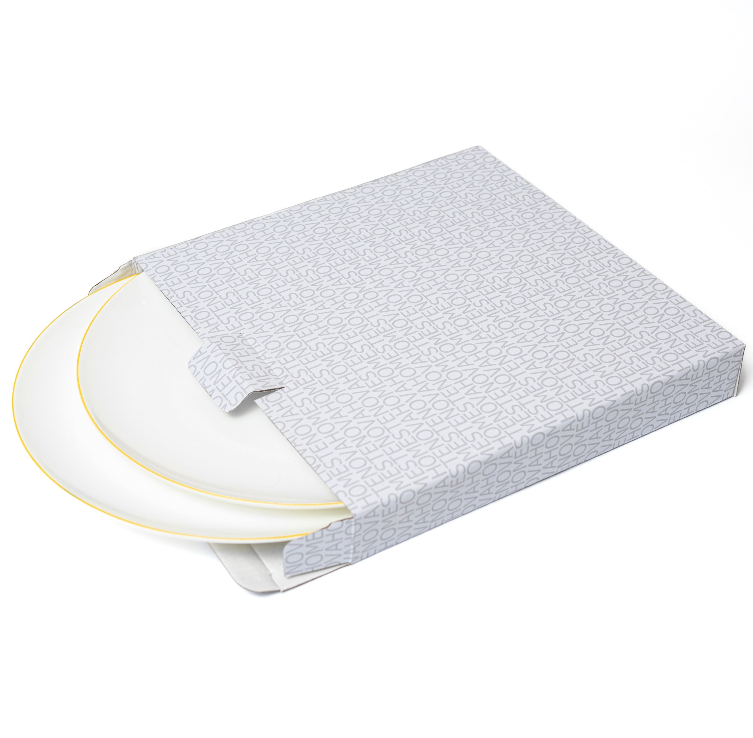 Набор тарелок обеденных SYMBOL (белый с желтым кантом, 2 шт) - фото 3