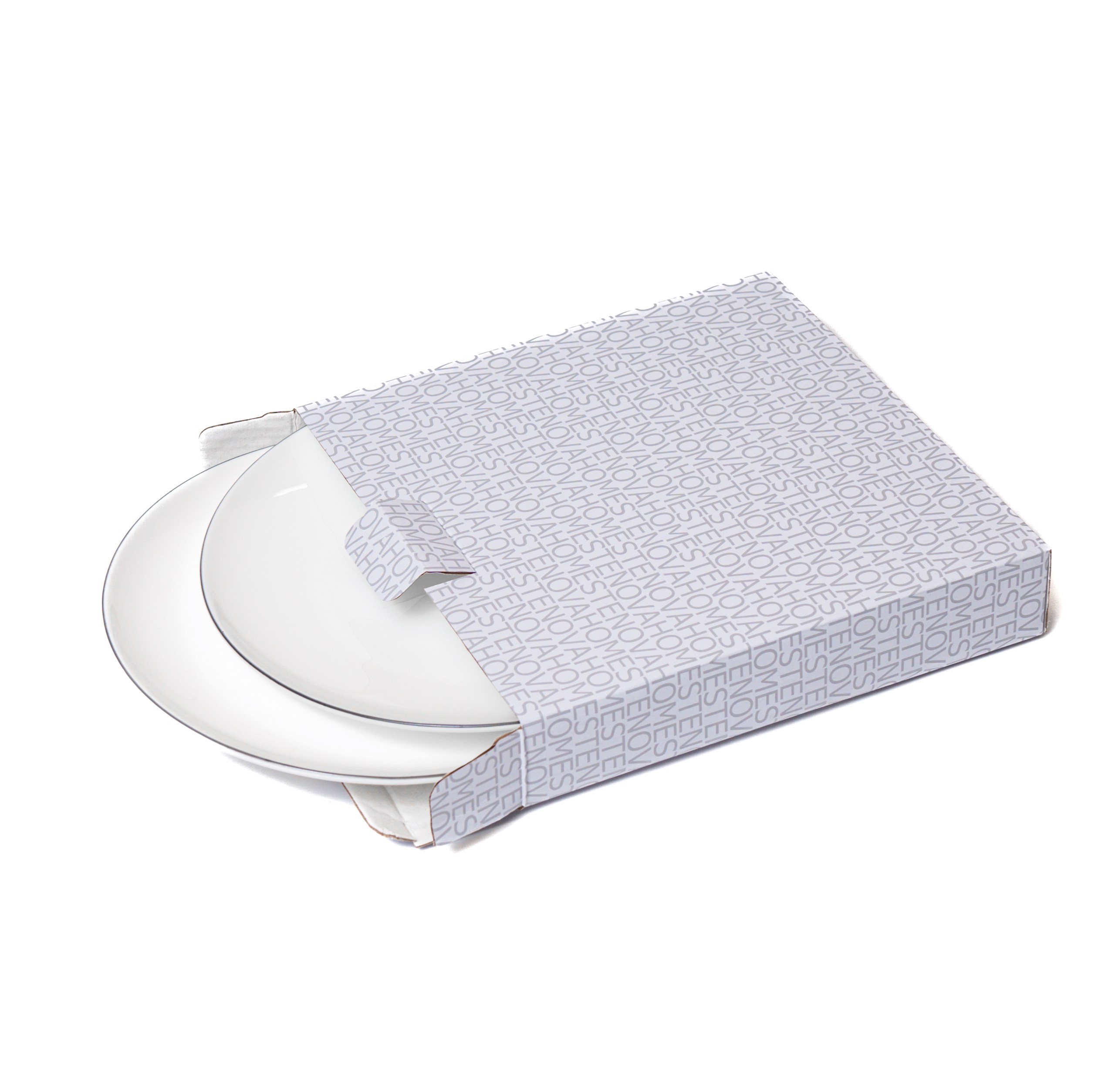 Набор тарелок закусочных SYMBOL (белый с серым кантом, 2 шт) - фото 3