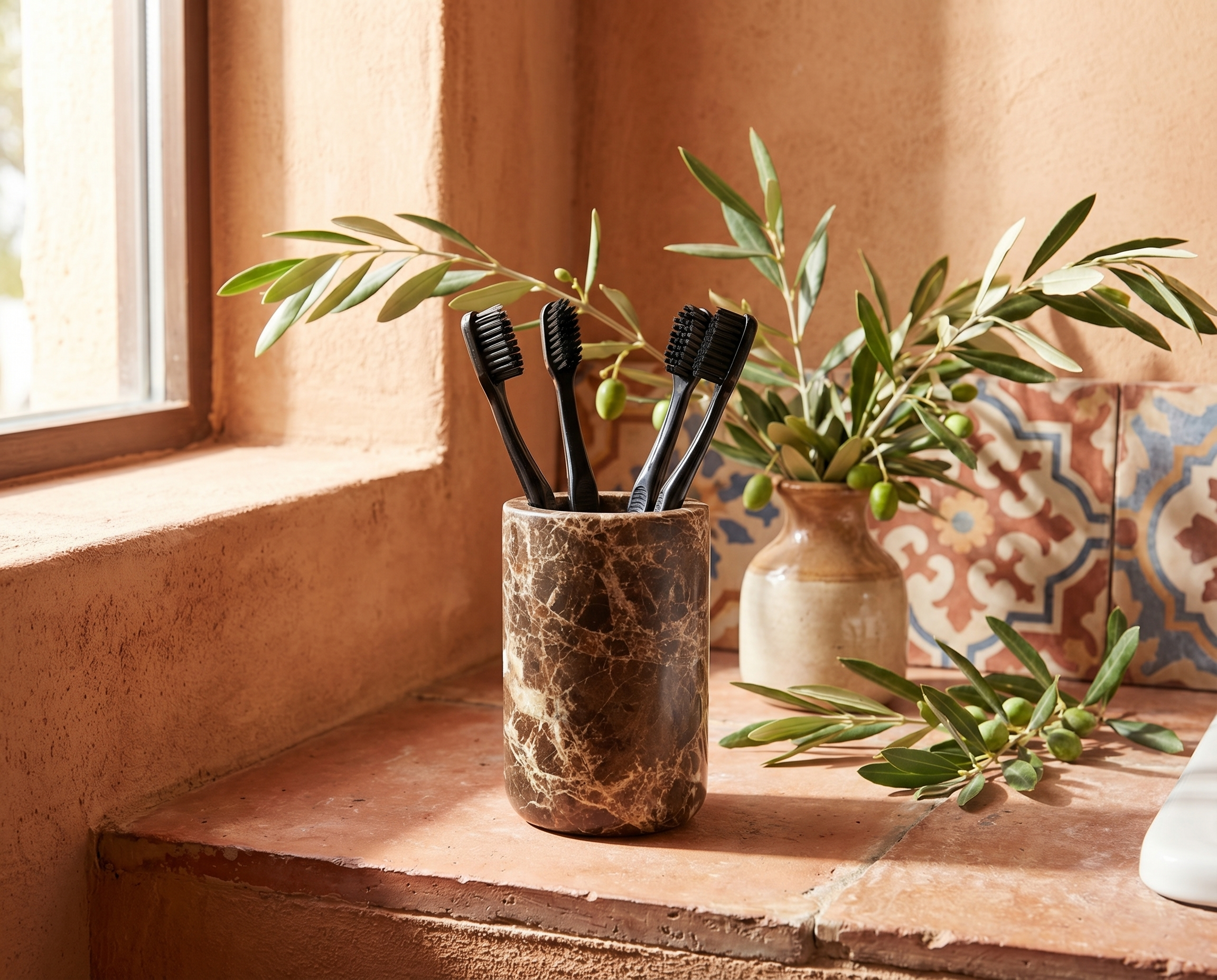 Стакан для зубных щеток BRUNO / БРУНО коричнево-черный - фото 3