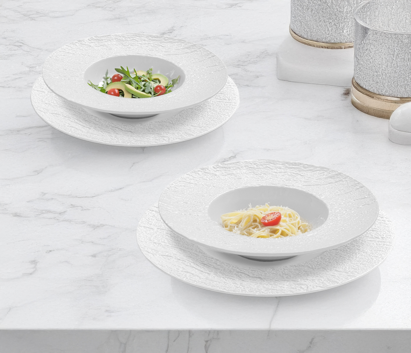 Набор тарелок глубоких с полями LAVA (белый, 2шт) - фото 2