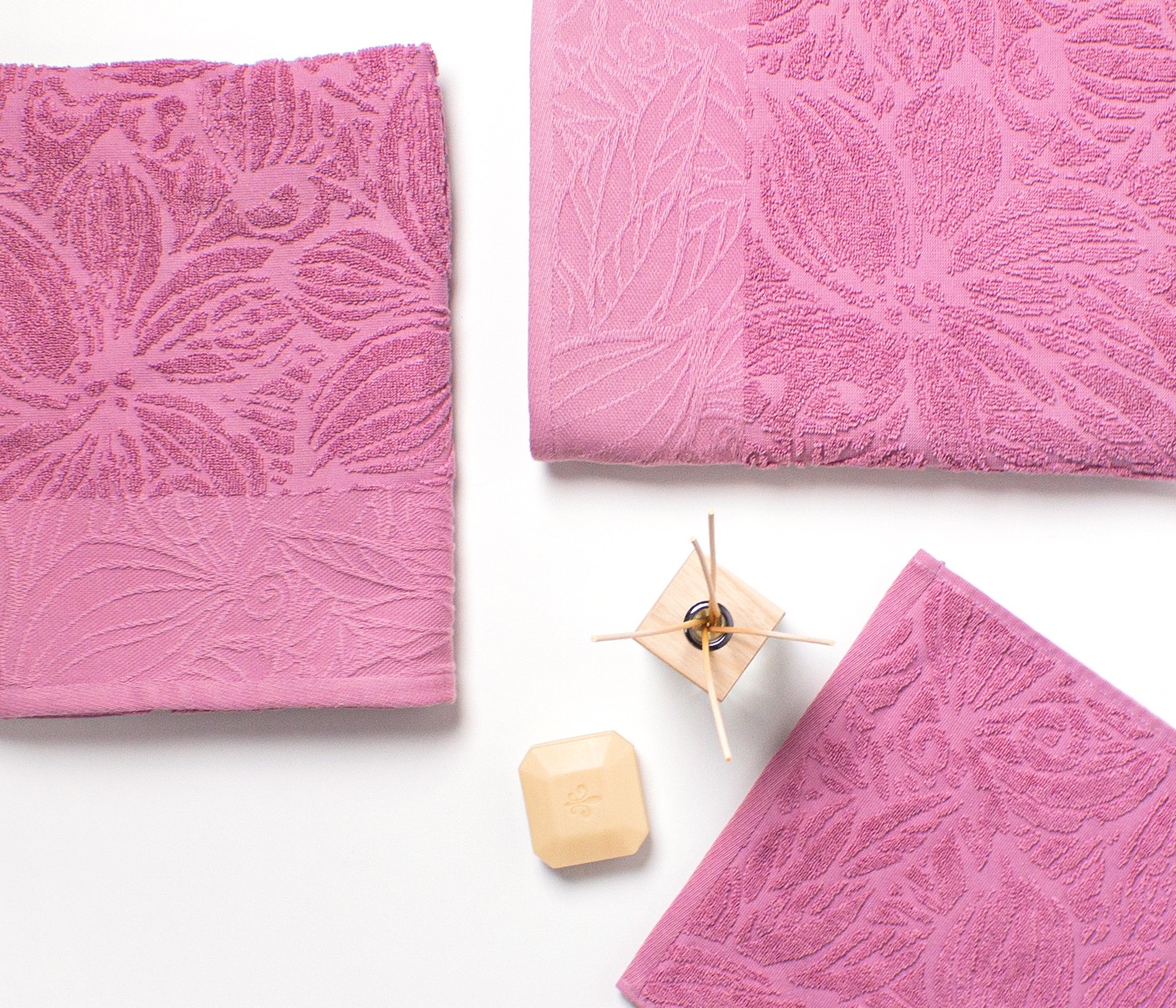 Полотенце махровое AMANDA (розовый) - фото 3