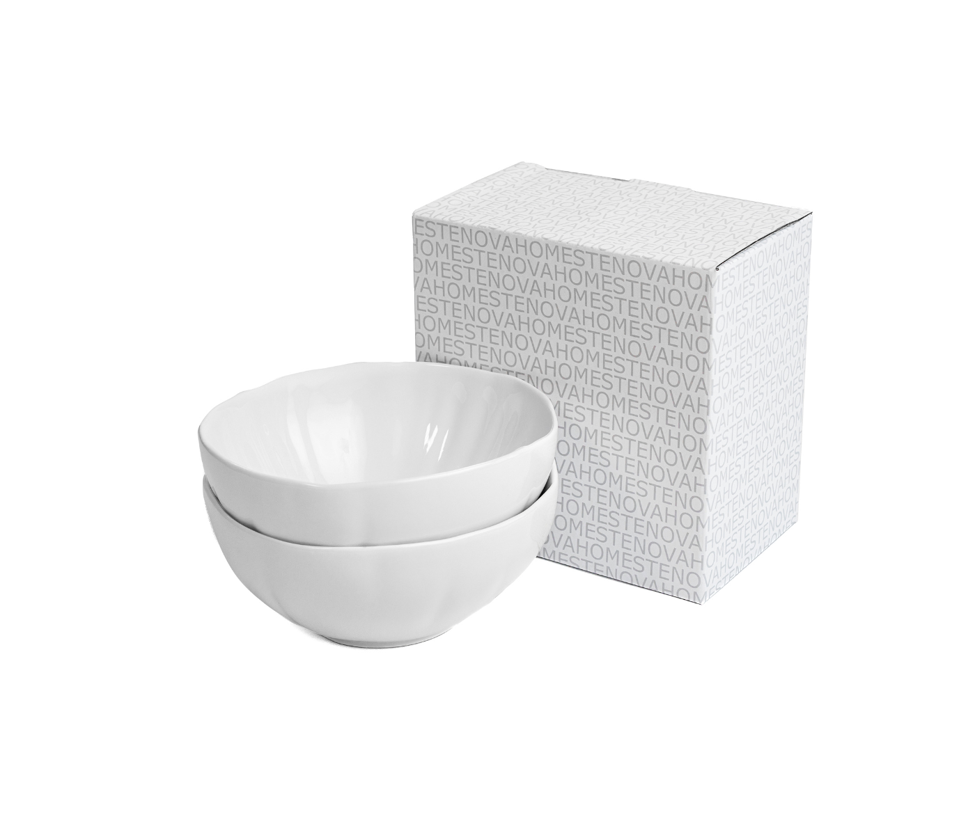 Набор салатников LOTUS (большие, белые, 2 шт) - фото 4