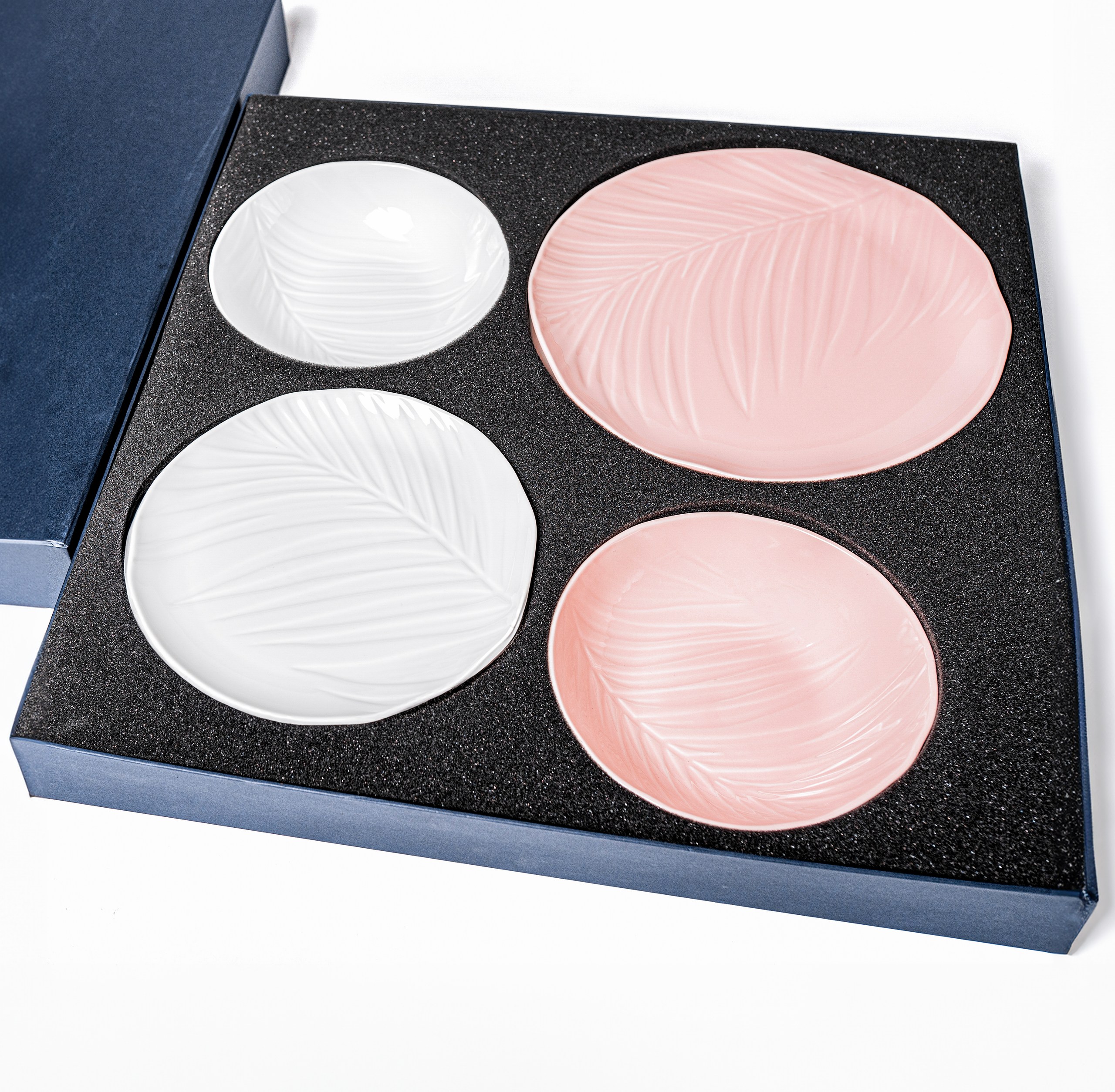 Подарочный набор тарелок BALI (розовый/белый) - фото 3