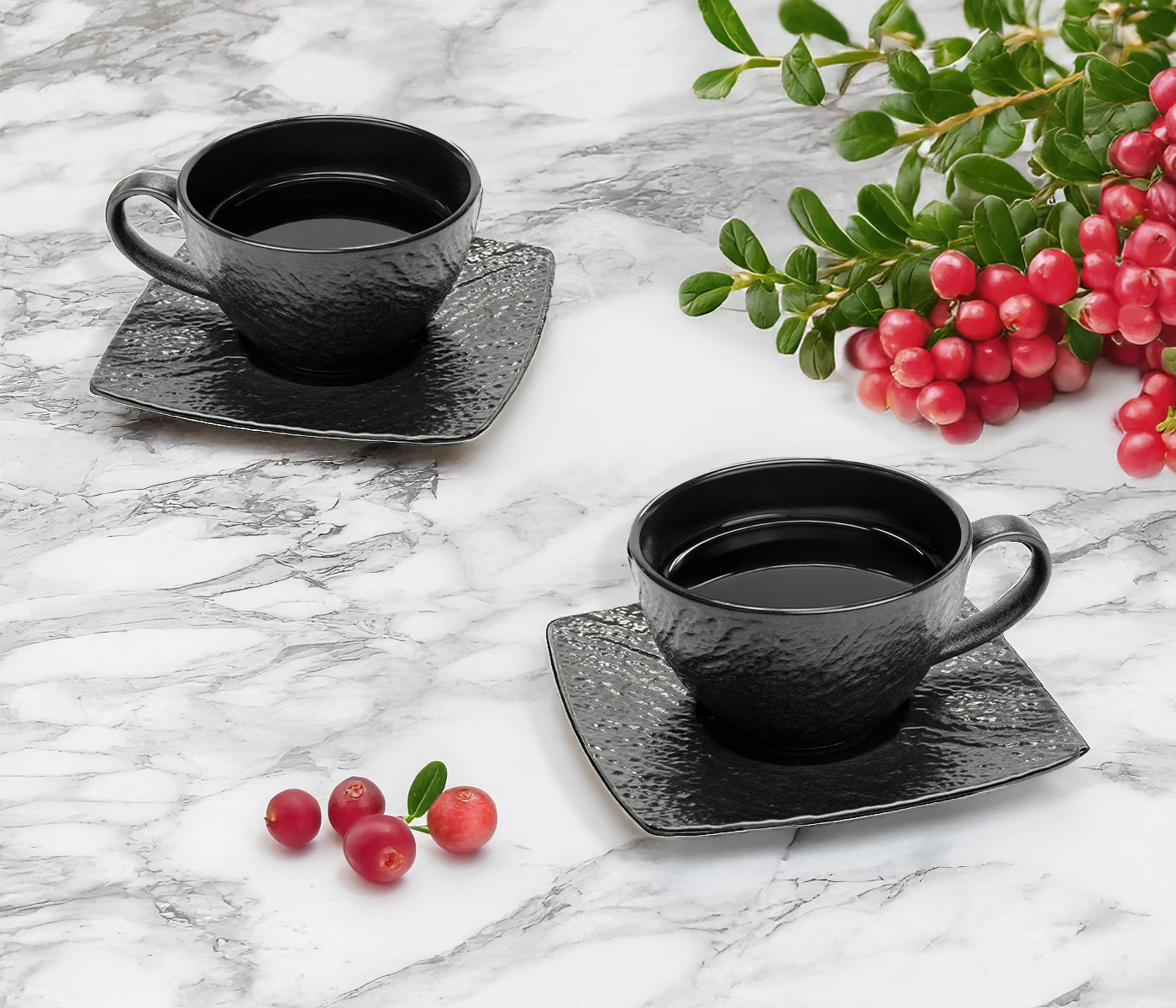 Подарочный набор чайных пар LAVA (чёрный) - фото 1