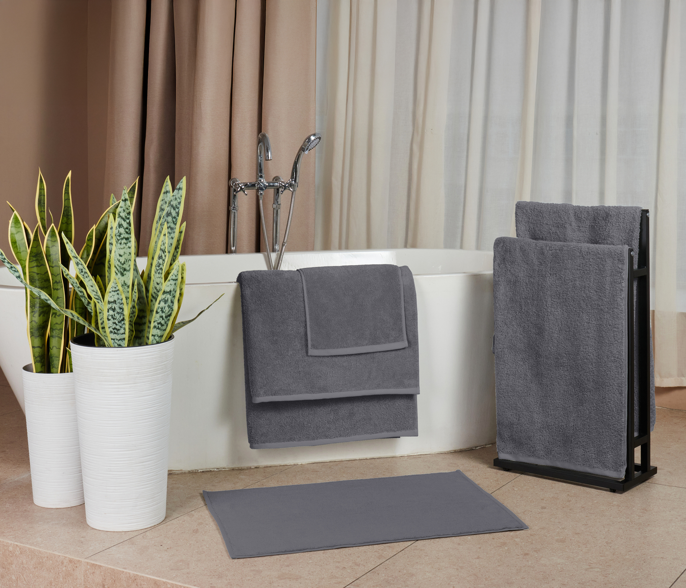 Коврик для ног махровый IDEAL (графитовый) - фото 2