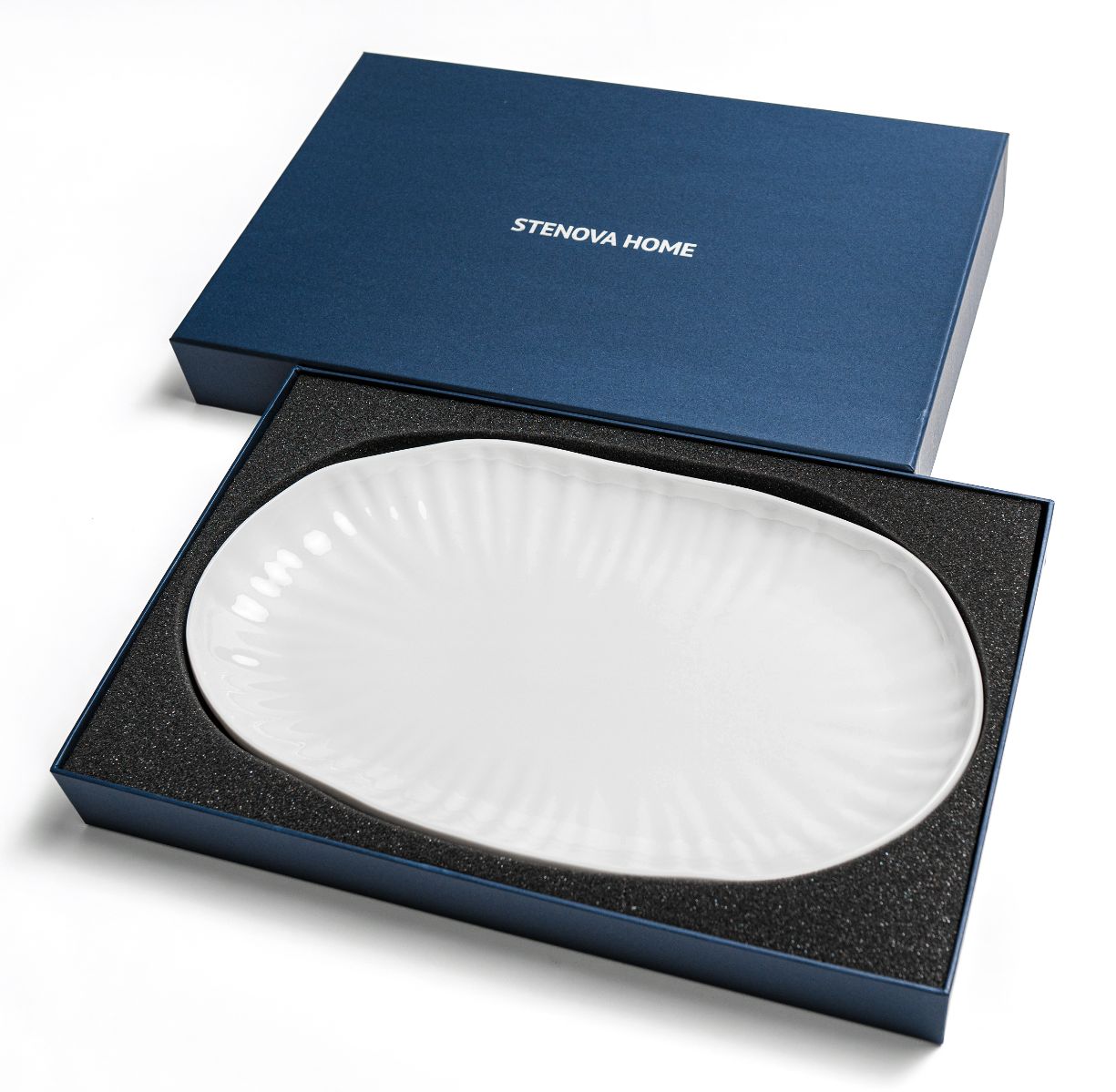 Блюдо сервировочное LOTUS (белое, большое, 1 шт) - фото 3