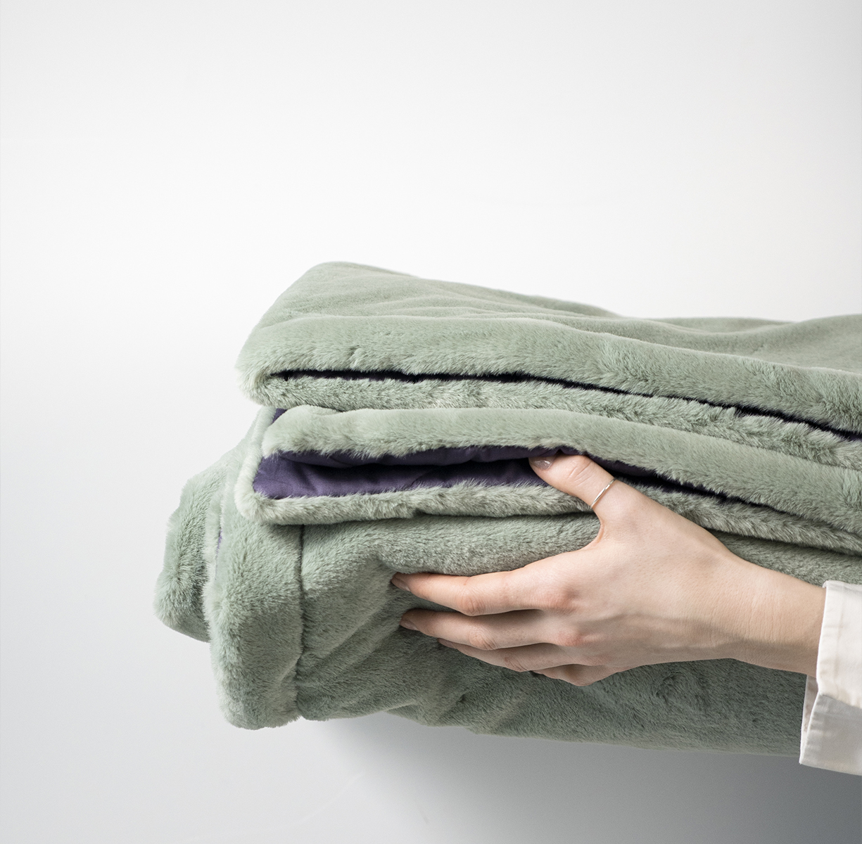 Плед меховой OLIVE GREEN - фото 2