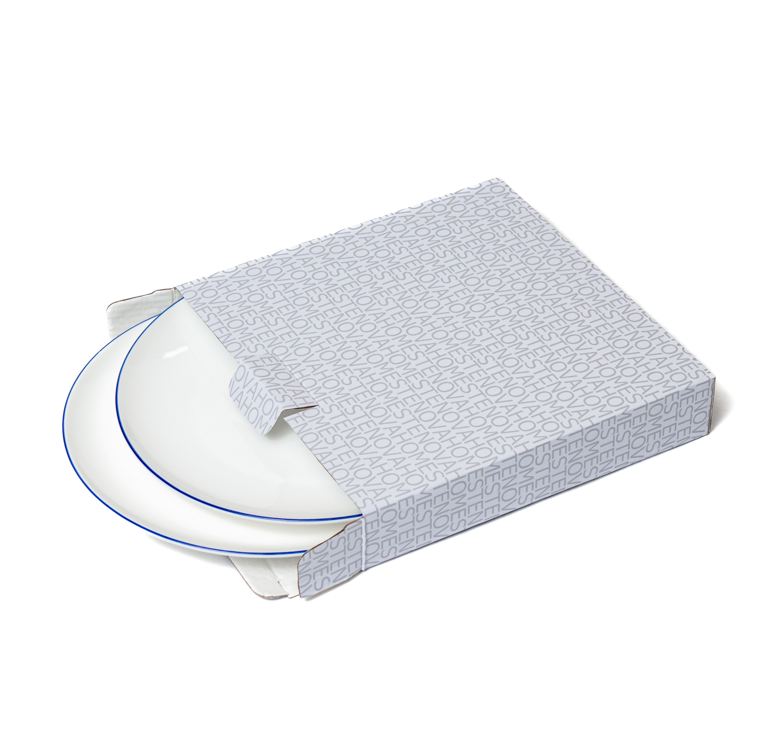 Набор тарелок закусочных SYMBOL (белый с синим кантом, 2 шт) - фото 3