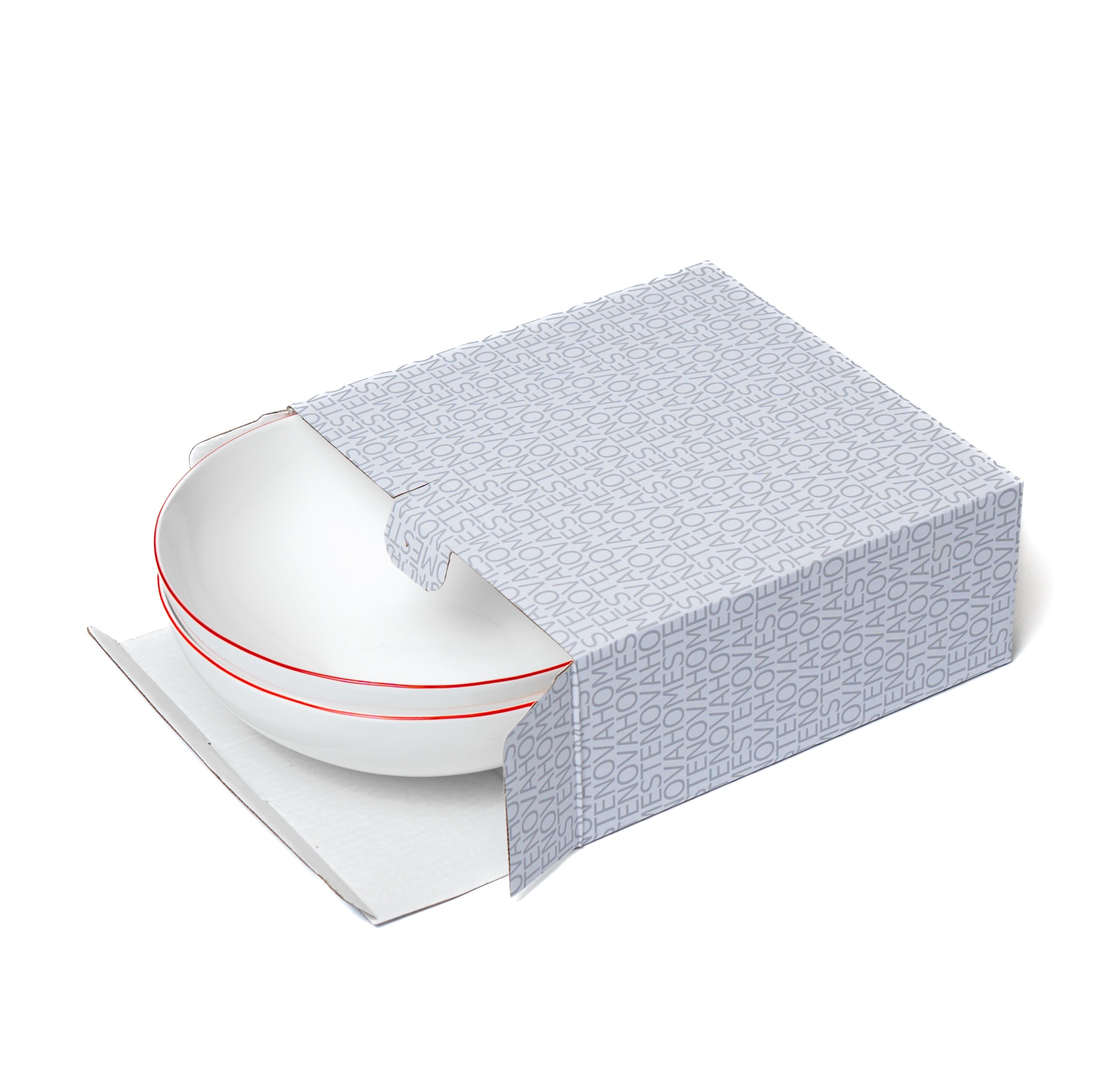 Набор глубоких тарелок SYMBOL (белый с красным кантом, 2 шт) - фото 3