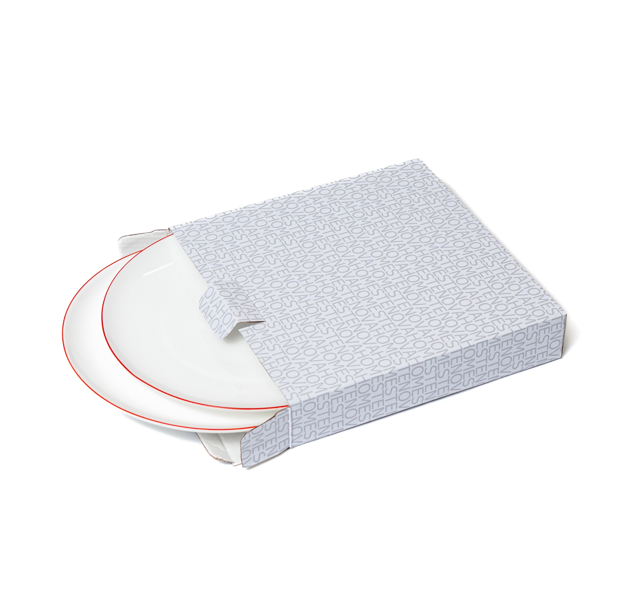 Набор тарелок закусочных SYMBOL (белый с красным кантом, 2 шт) - фото 3