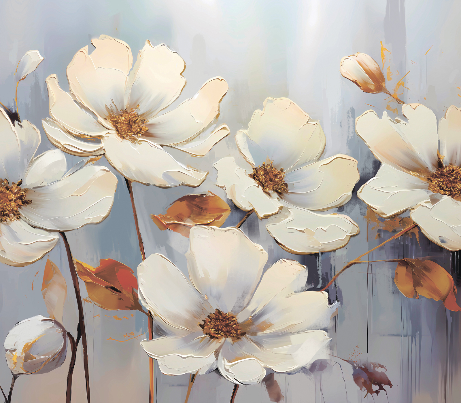 Картина на холсте WHITE FLOWERS арт. 8271011 - фото 1