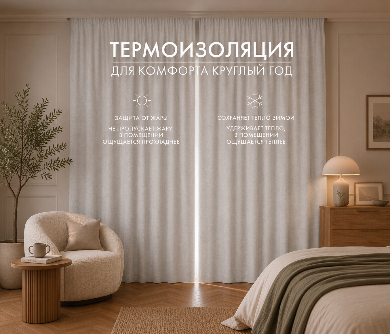 Штора блэкаут РОГОЖКА (1 шт., цвет белый) - фото 6