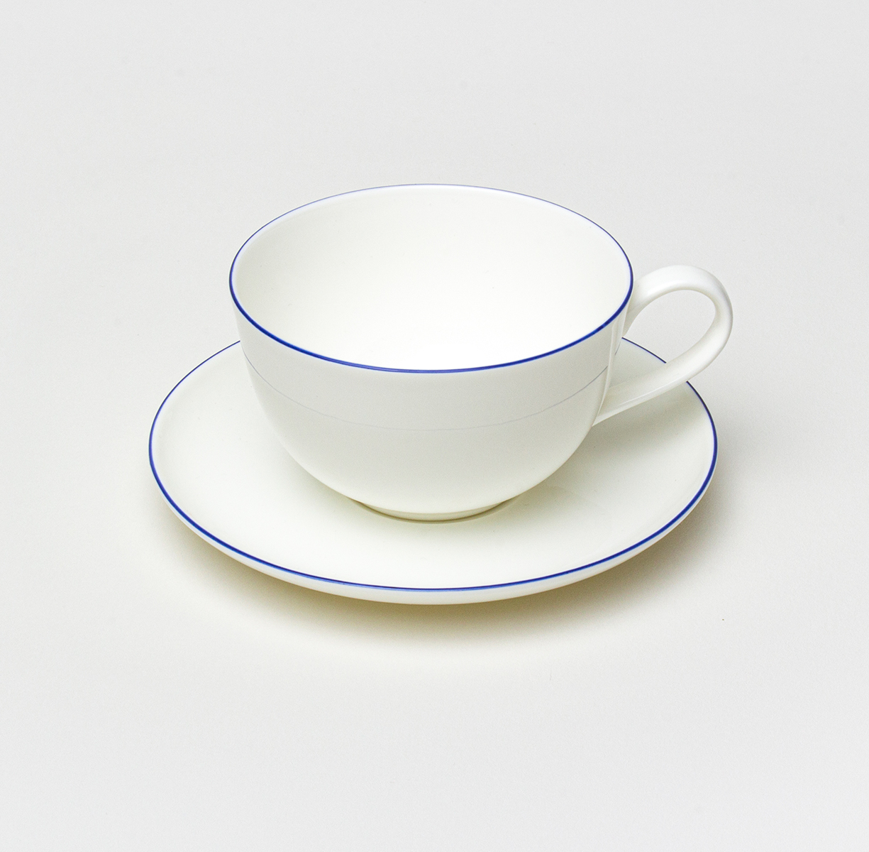 Чайная пара SYMBOL (белый с синим кантом, 1 шт) - фото 2