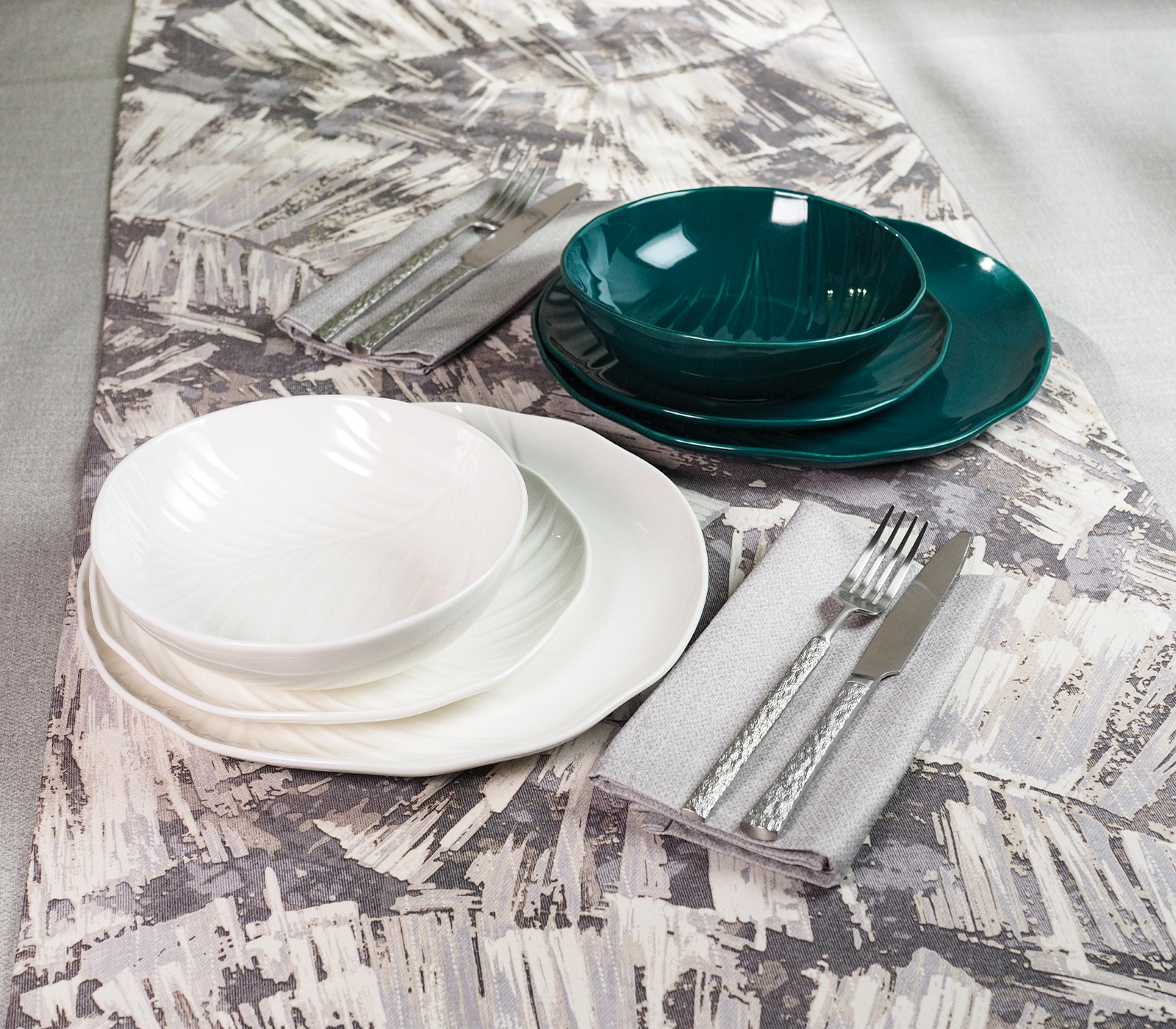 Подарочный набор тарелок BALI (зеленый/белый) - фото 1