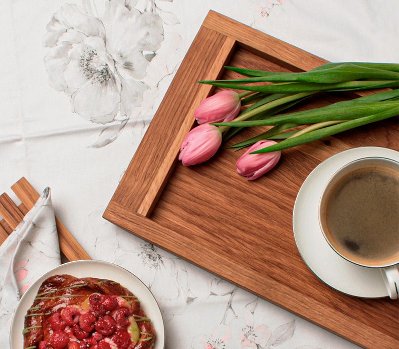 Доска сервировочная - поднос (дуб) - фото 4