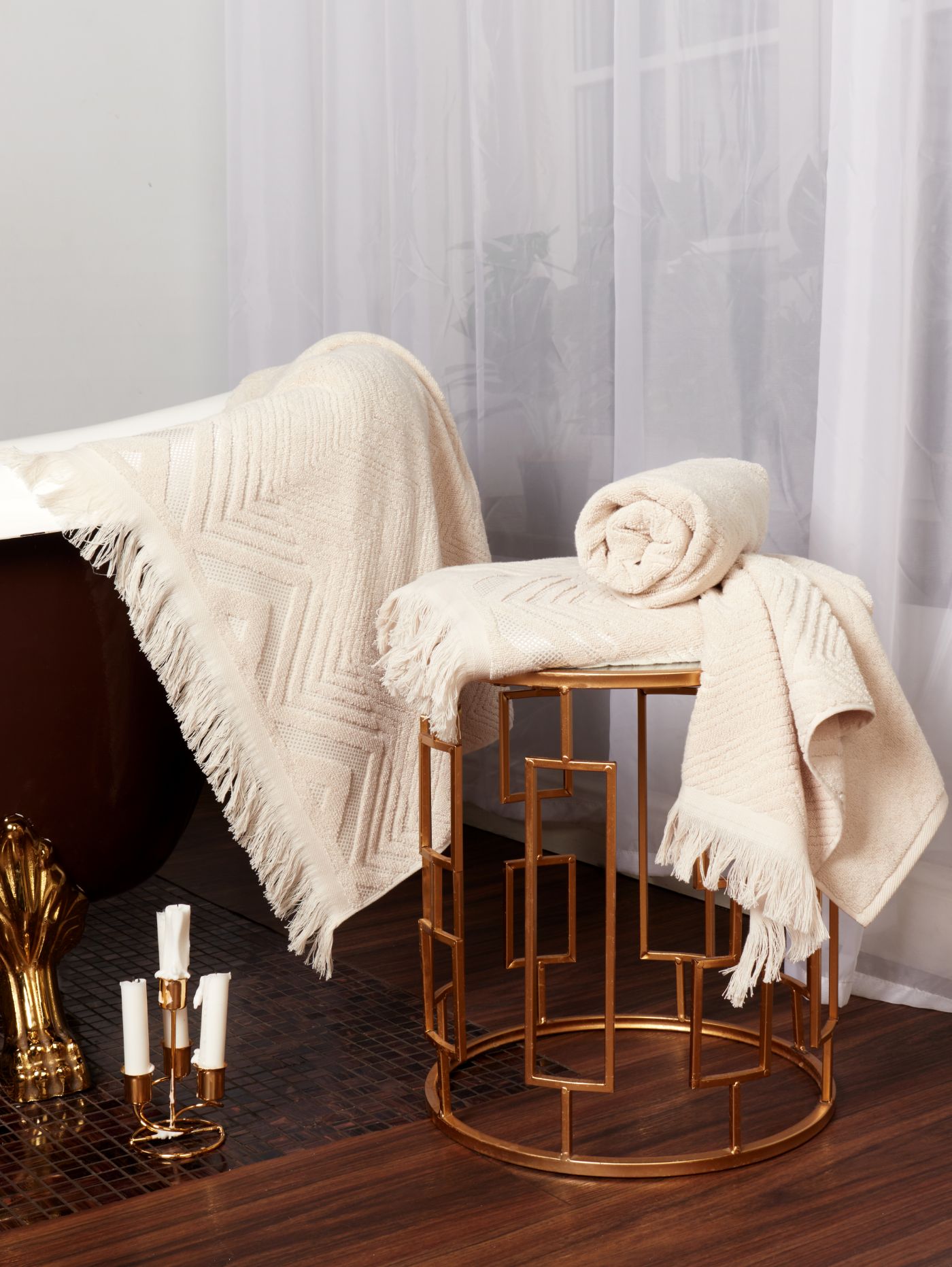 Полотенце махровое RELAX (бежевый) - фото 2