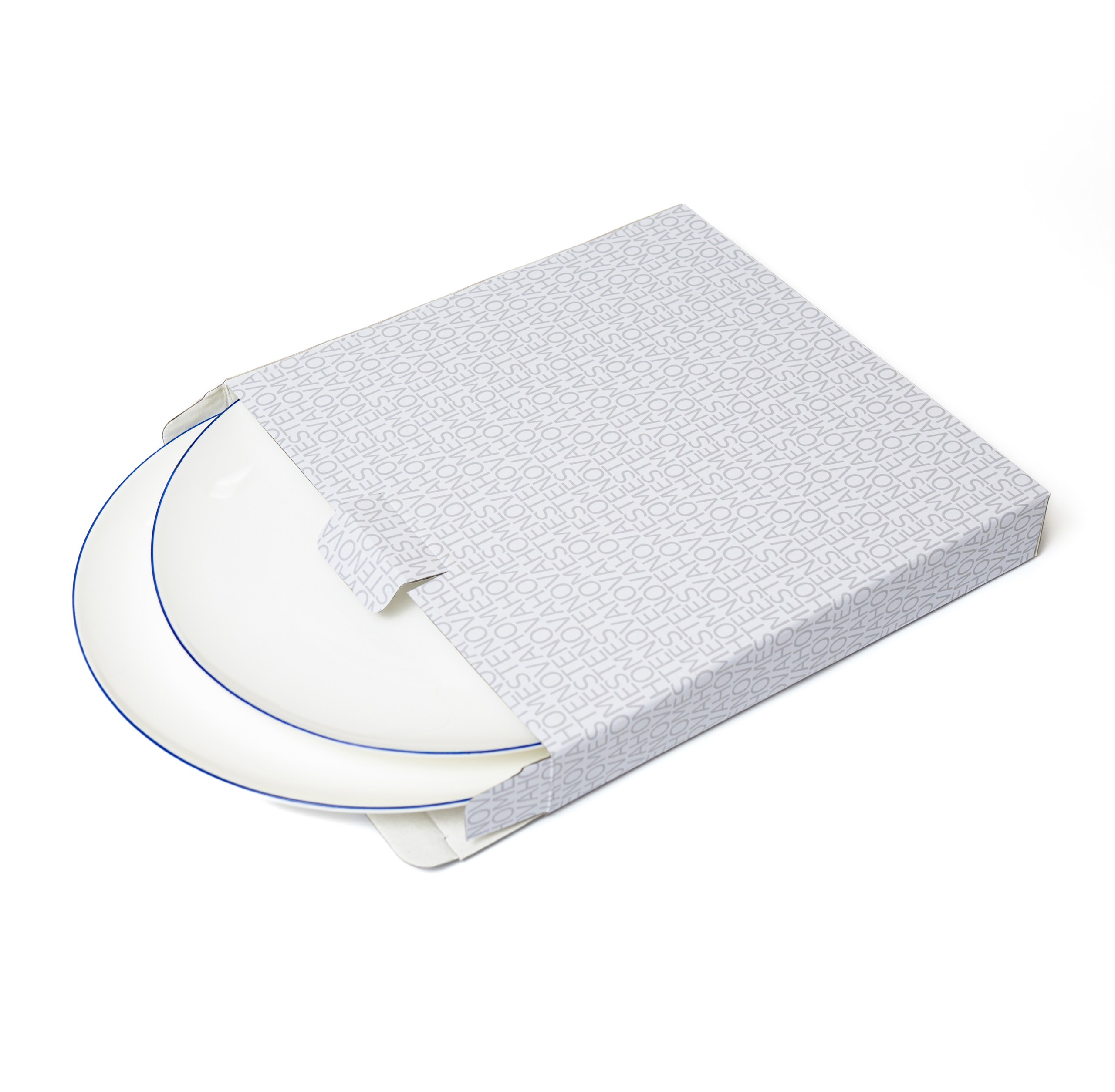 Набор тарелок обеденных SYMBOL (белый с синим кантом, 2 шт) - фото 3