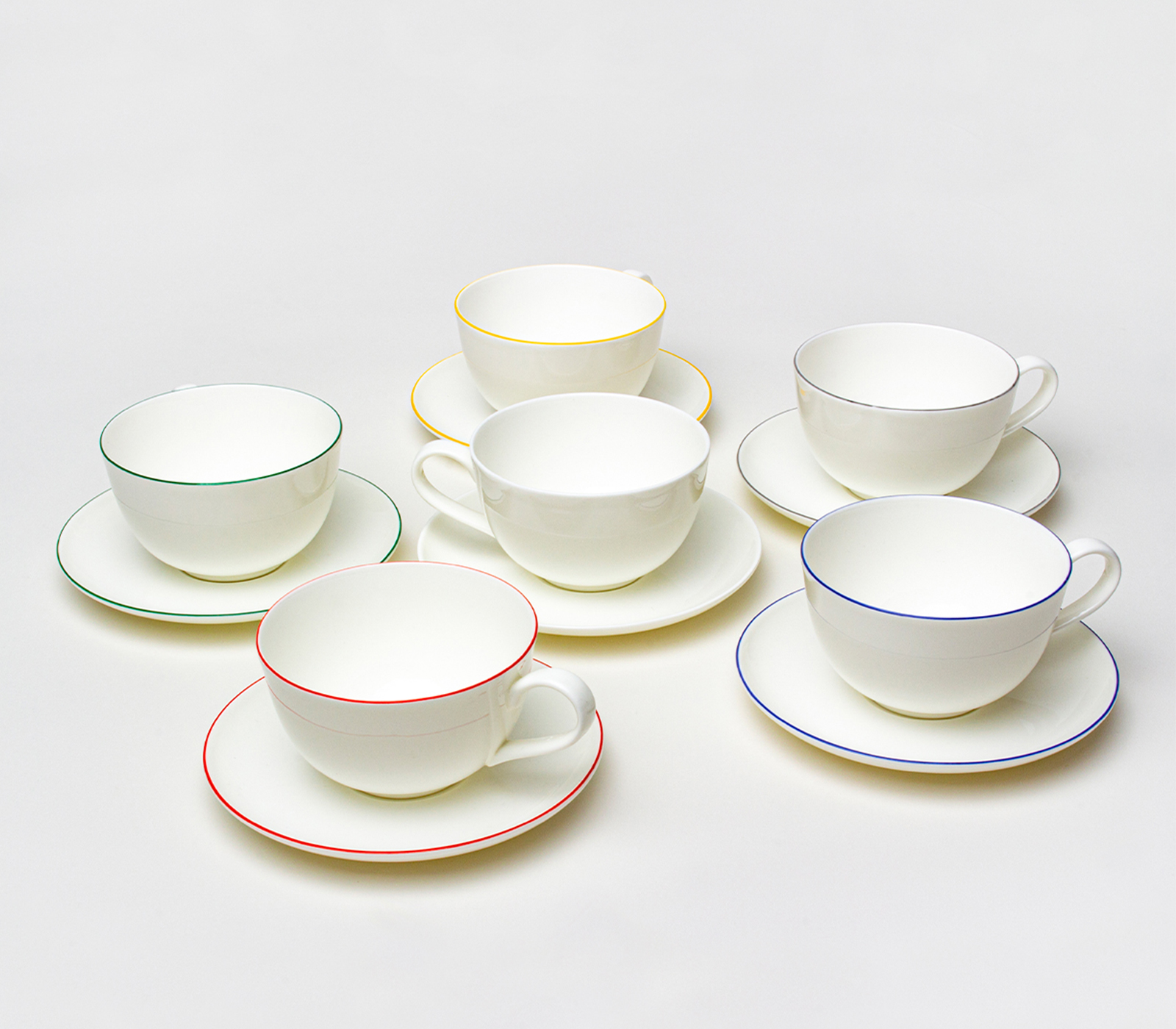 Чайная пара SYMBOL (белый с синим кантом, 1 шт) - фото 4