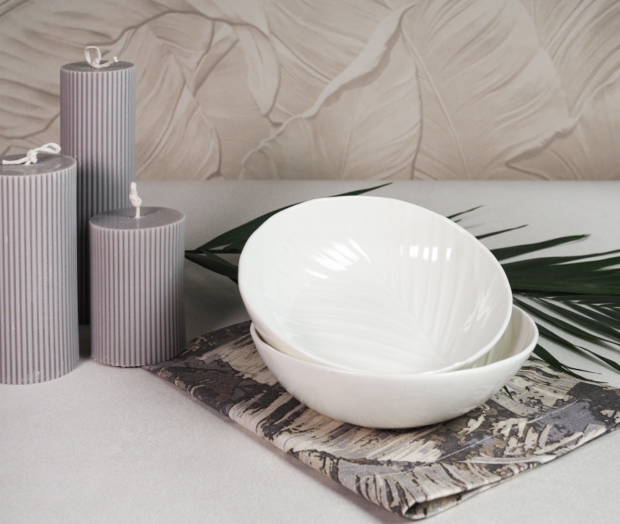 Набор глубоких тарелок BALI (белый, 2 шт)