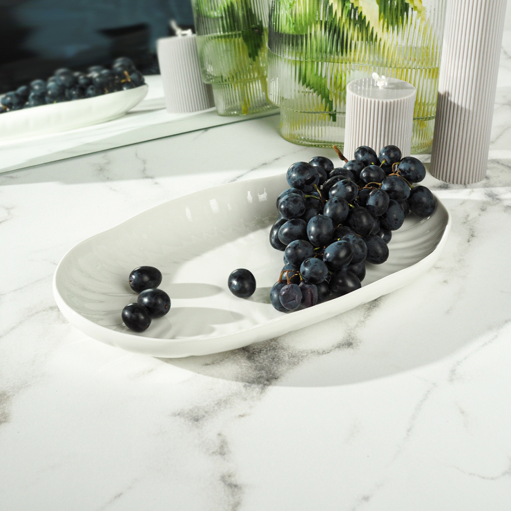 Блюдо сервировочное LOTUS (белое, большое, 1 шт)