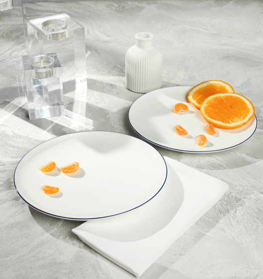 Набор тарелок закусочных SYMBOL (белый с синим кантом, 2 шт)