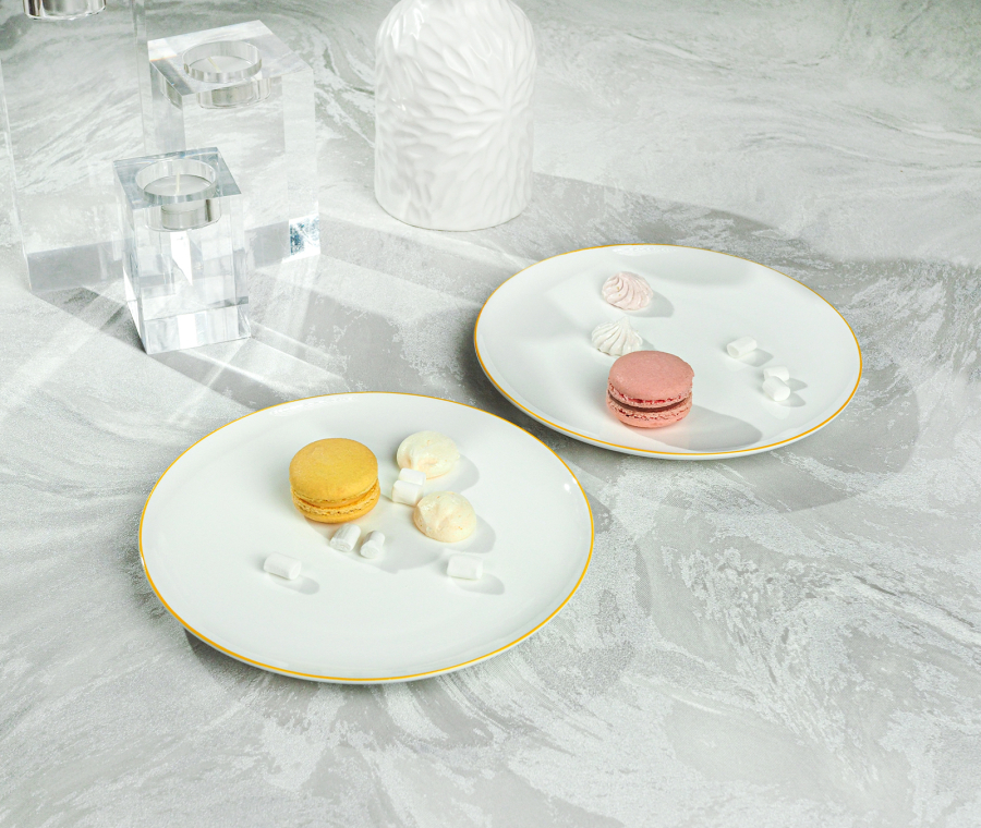 Набор тарелок закусочных SYMBOL (белый с желтым кантом, 2 шт)